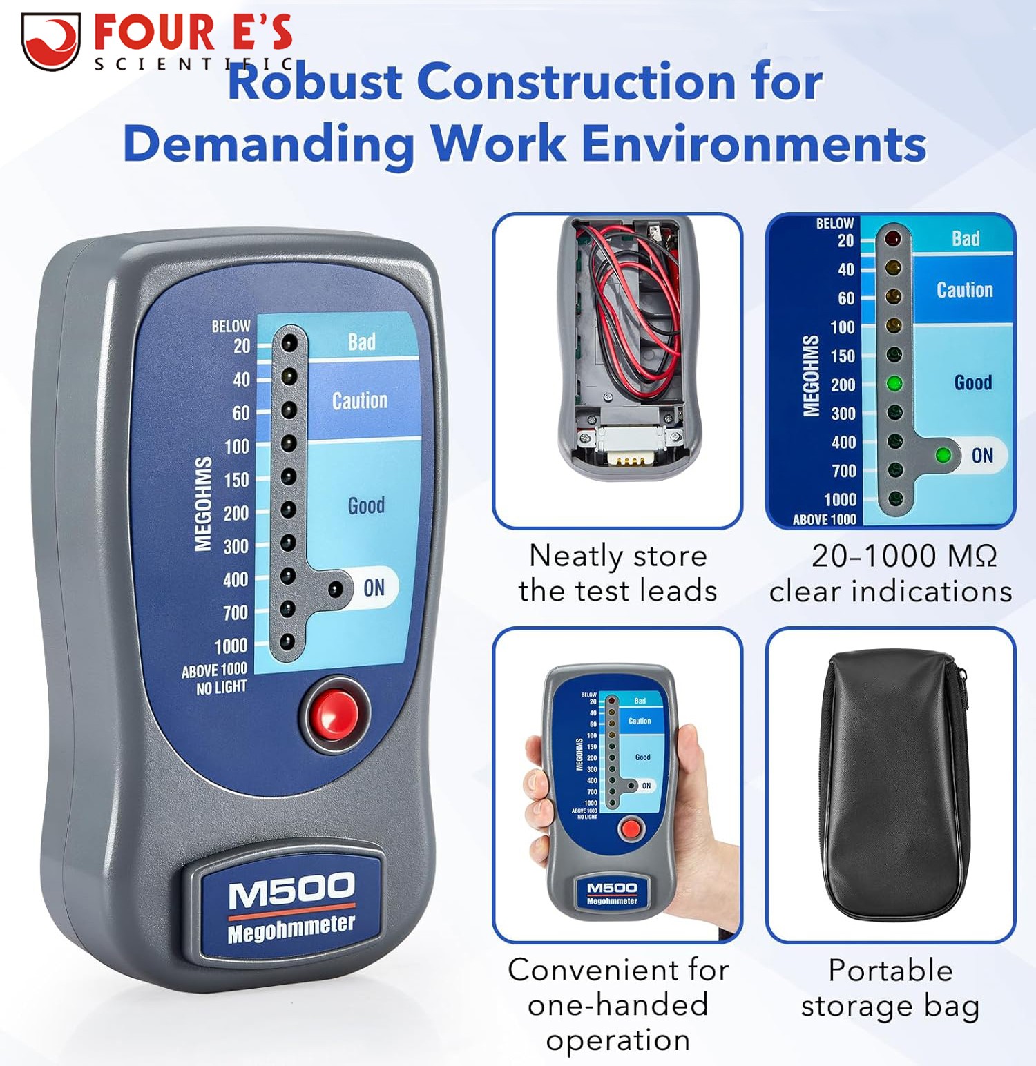 M500 Electronic Megohmmeter - Accurate Insulation Testing up to 1000 Megohms