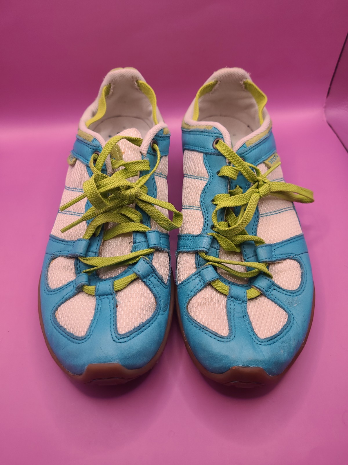 Vintage Diesel Footwear Whitney Sneakers Athletic Shoes Blue Green/ Suede US 8.5