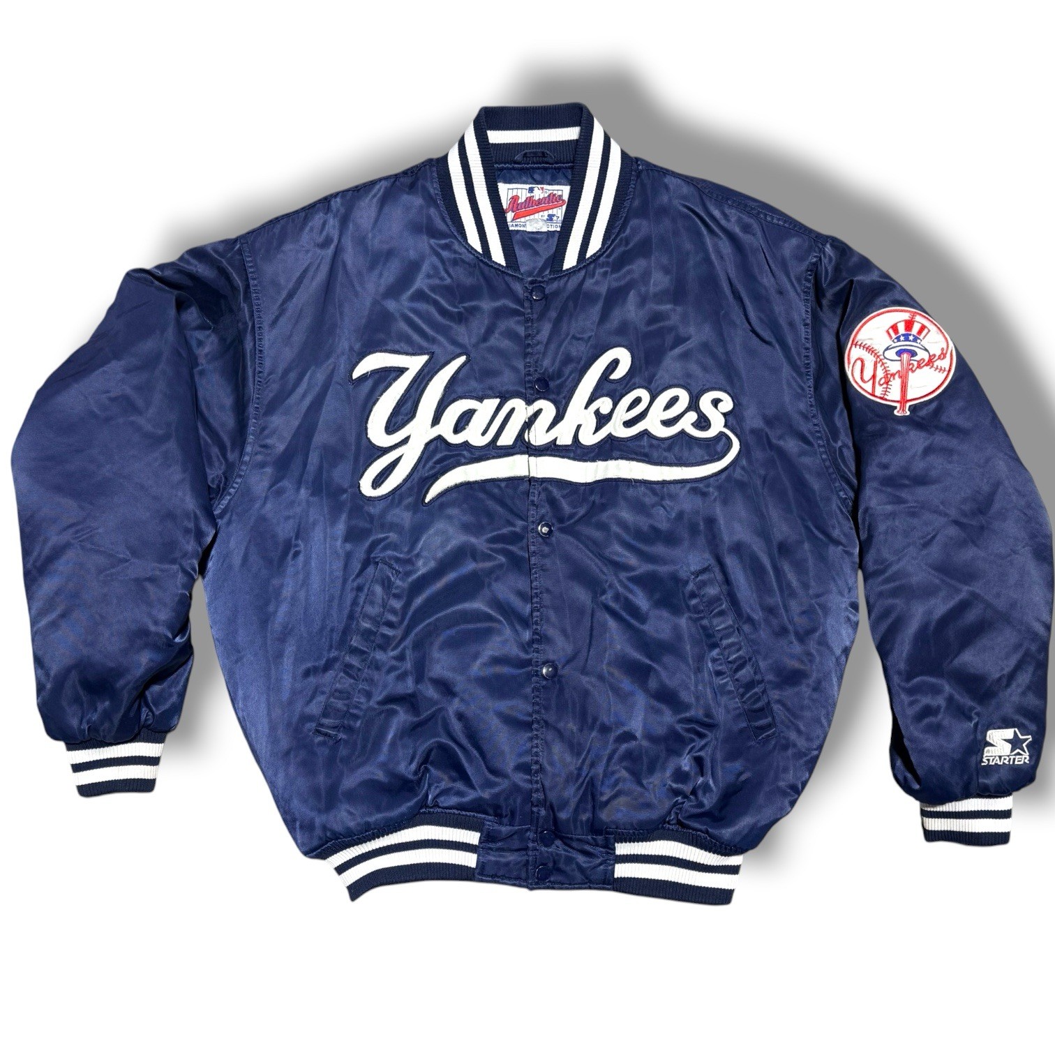 Vintage NY Yankees Starter Diamond Collection Satin Jacket Navy Large Men’s