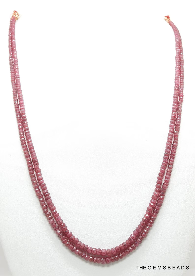Natural Burmese Ruby Faceted Beads, Size 3mm–5mm, 20\