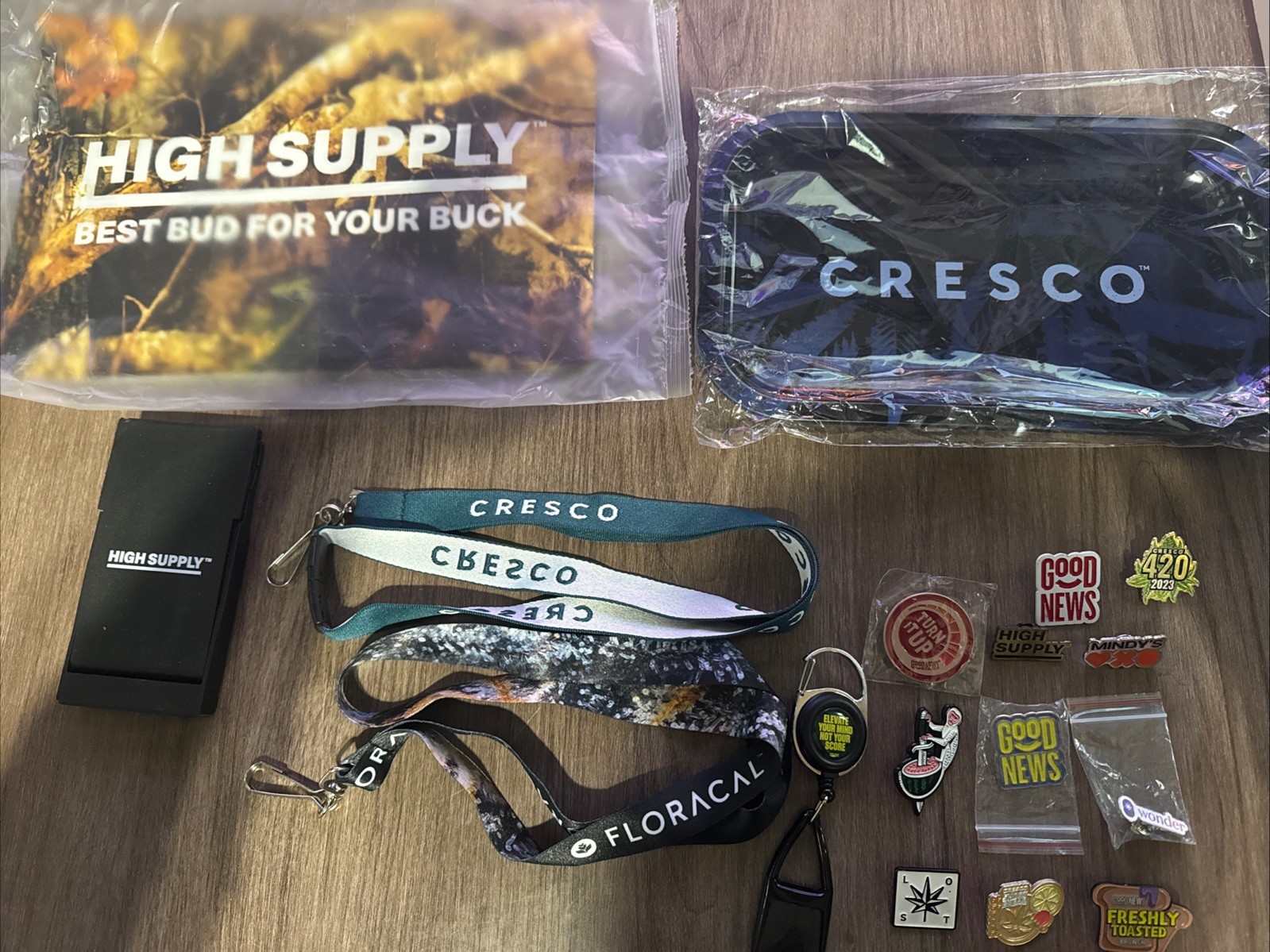 Cannabis Brand Cresco Labs 17 Piece Swag Lot-Lanyards, Rolling Accessories, Pins Cannabis Brand Cresco Labs 17 Piece Swag Lot-Lanyards, Rolling Accessories, Pins