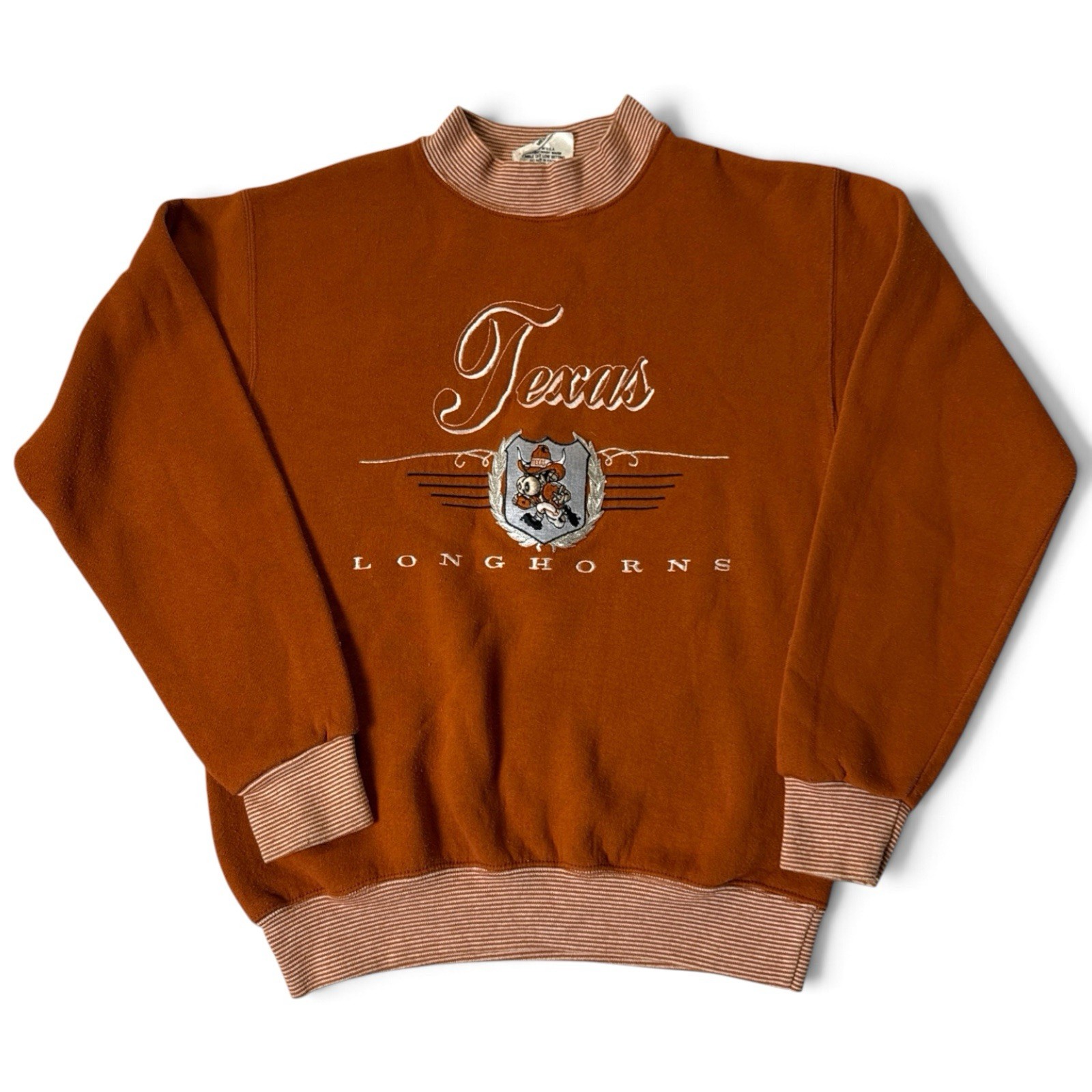 Vintage Texas Longhorns Embroidered Mascot Crest Sweatshirt Medium Made in USA Vintage Texas Longhorns Embroidered Mascot Crest Sweatshirt Medium Made in USA