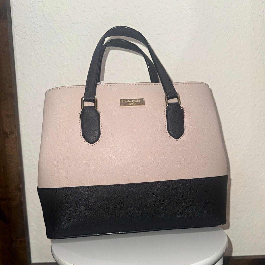 Kate Spade Jeanne Medium Satchel Warm Vellum Black Leather Crossbody NWOT