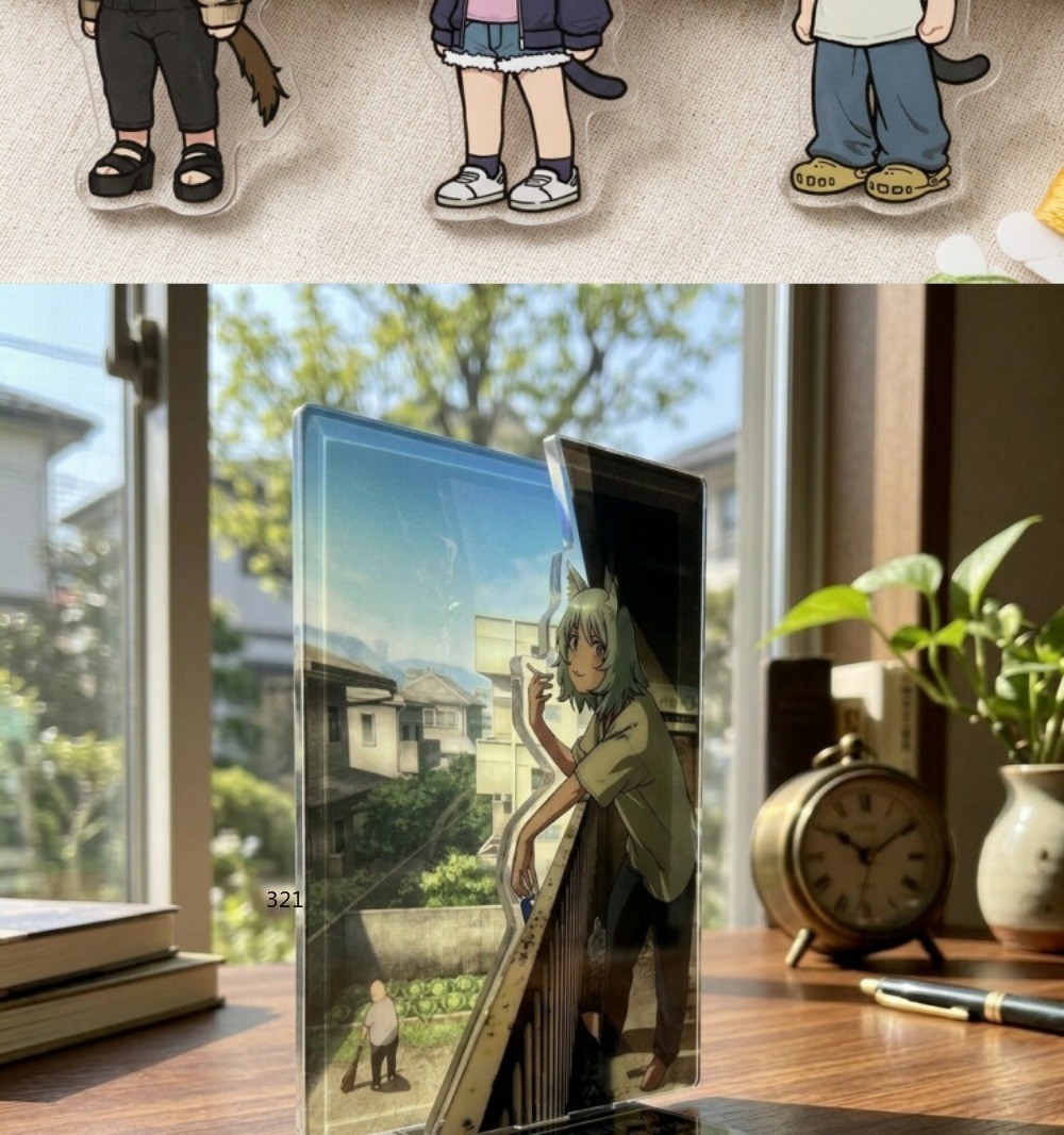 Hot Anime Chainsmoker Cat Yani Neko Yaku Neko Hame Neko Acrylic Standee 15Cm