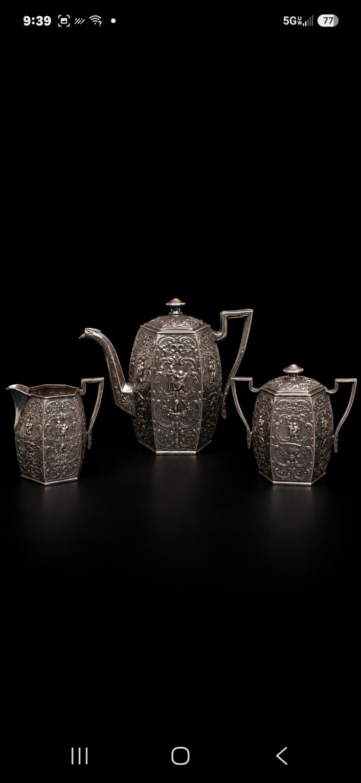 E.G. Webster & Son Victorian Silverplate 3pc Tea Coffee Set, 1886-1910