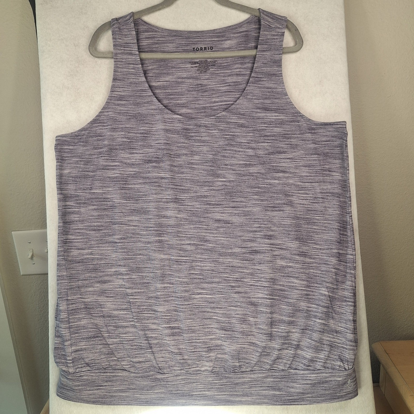 Torrid Active Purple Space Dye Tank Top Banded Bubble Hem Plus Size 3 3X