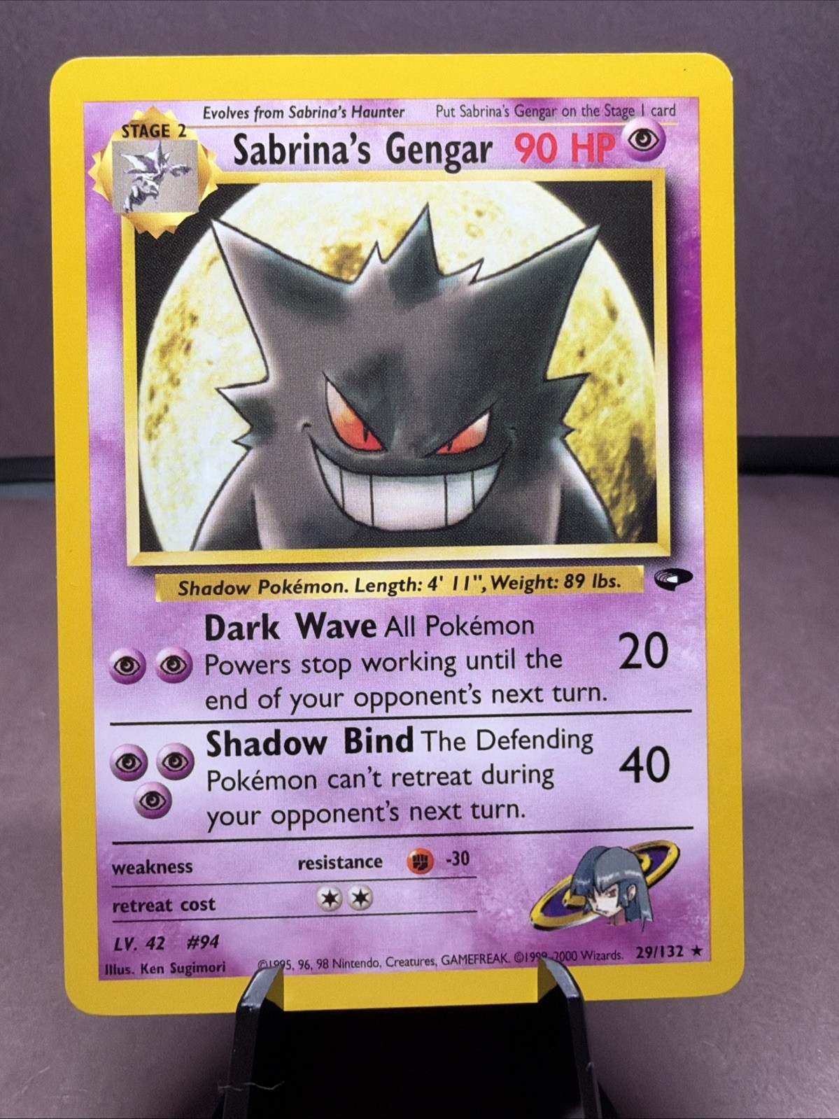 Pokemon TCG Sabrina\'s Gengar 29/132 Gym Challenge Rare VTG WOTC NM