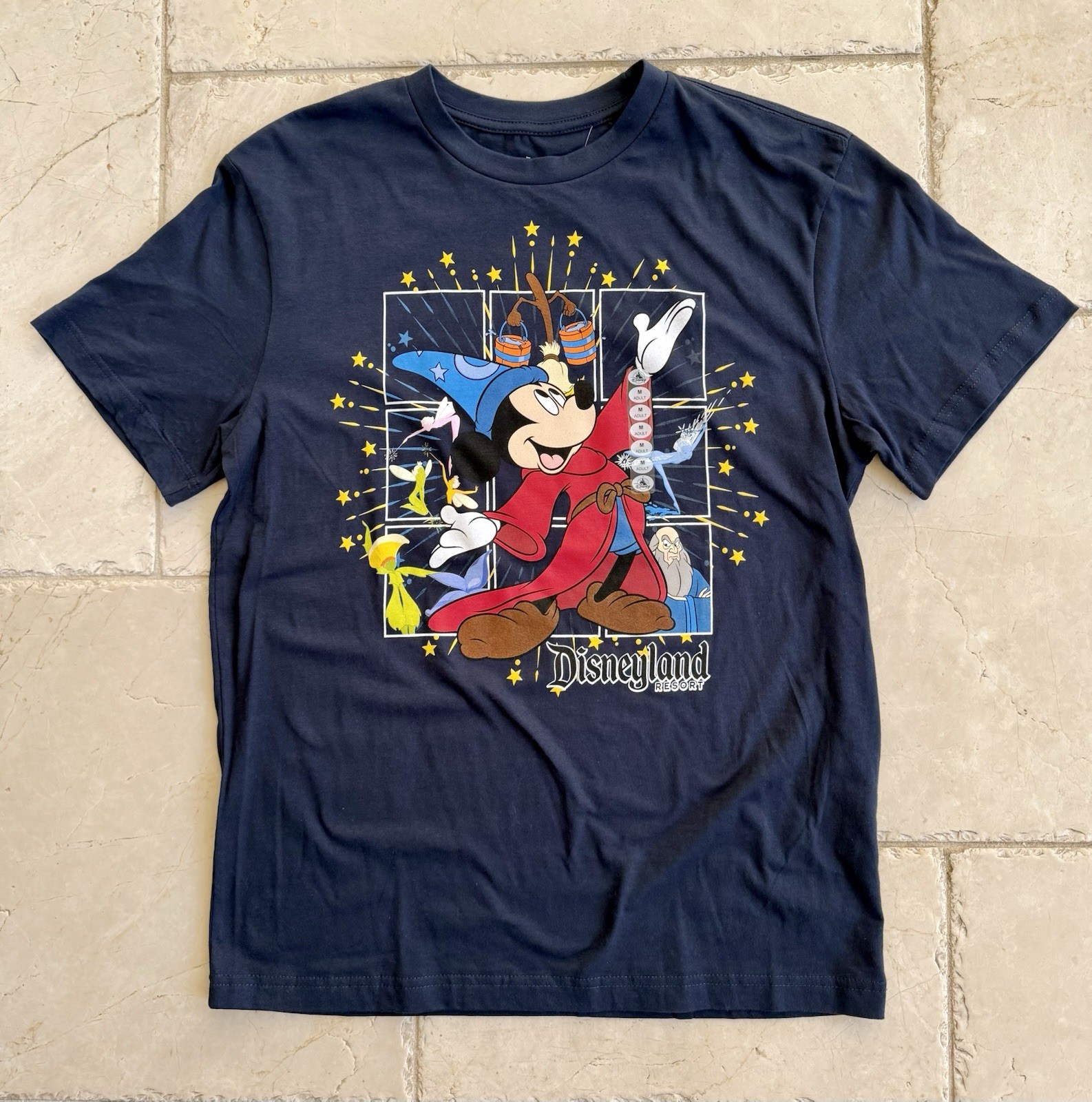 🔥Disney Parks - SORCERER MICKEY - DISNEYLAND - FANTASIA - T-Shirt - M💥