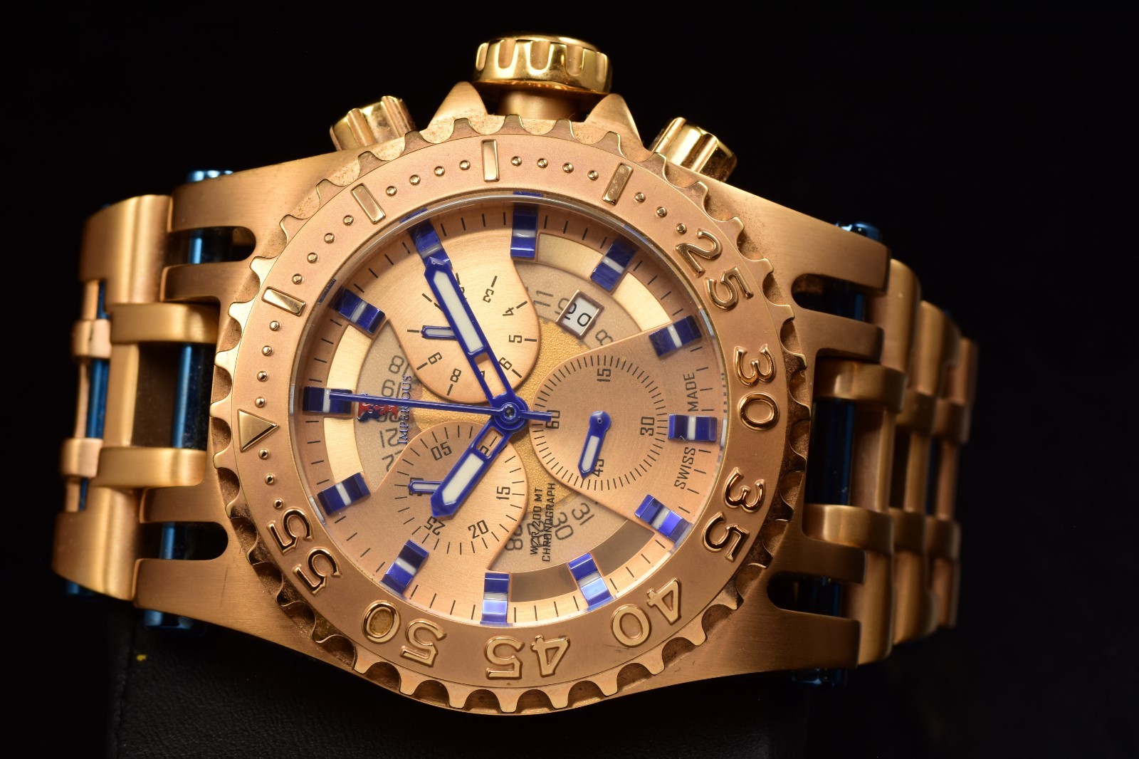 RARE Invicta Imperious Chaos SWISS MADE Rose Gold Dial Rose Gold Tone Mens Watch RARE Invicta Imperious Chaos SWISS MADE Rose Gold Dial Rose Gold Tone Mens Watch