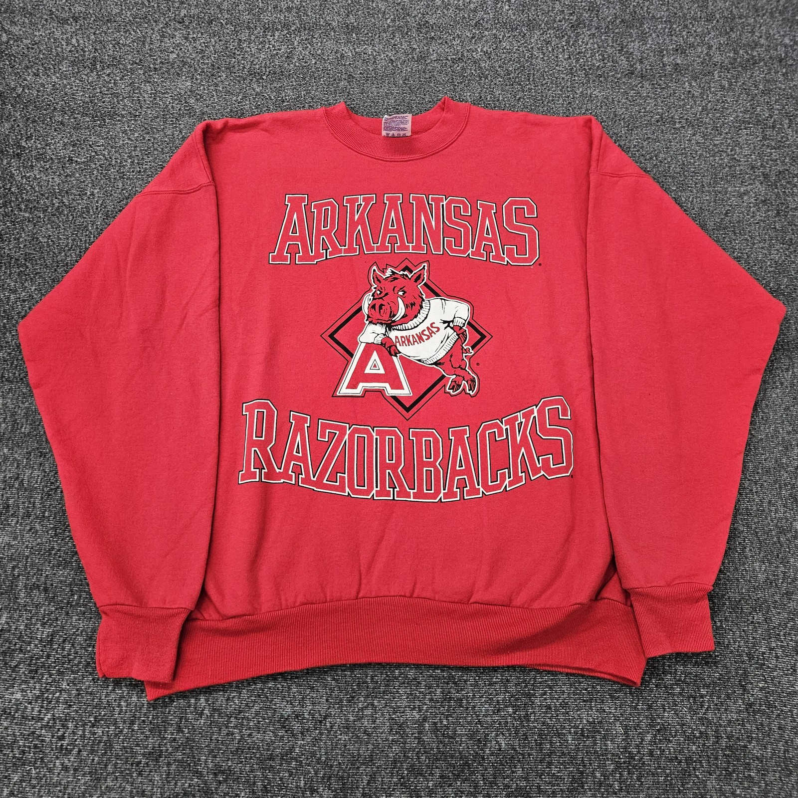 Vintage Arkansas Razorbacks Sweatshirt Mens XL Red NCAA Football Hanes USA