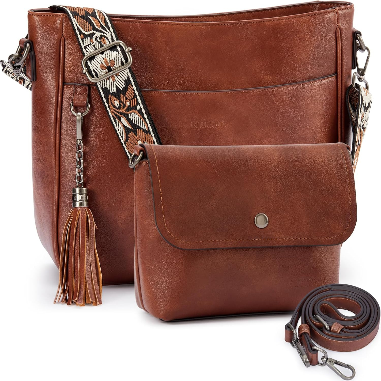 2Pcs/Set Crossbody Bags for Women,Vegan Leather Hobo Purses 2Pcs/Set Crossbody Bags for Women,Vegan Leather Hobo Purses