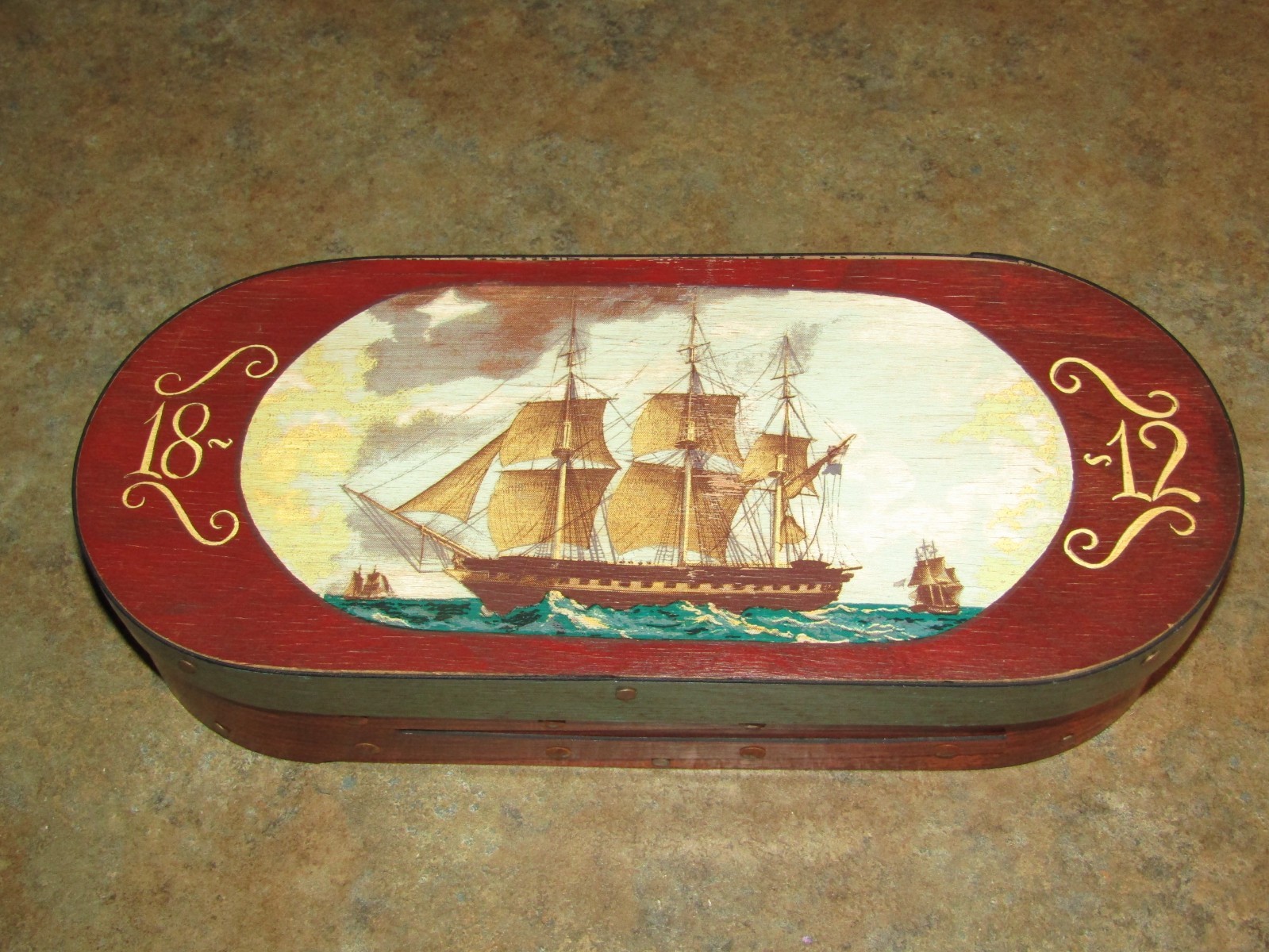 Vtg Wilton-Lee Ltd Wood Box Oval Primitive Folk Art Shaker Bentwood 12 3/8\