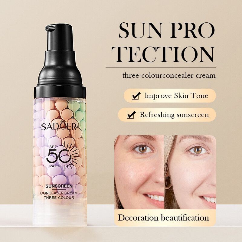 VALUE  SADOER SPF50 PA+++ Sunscreen Concealer Cream Three-Colour Waterproof