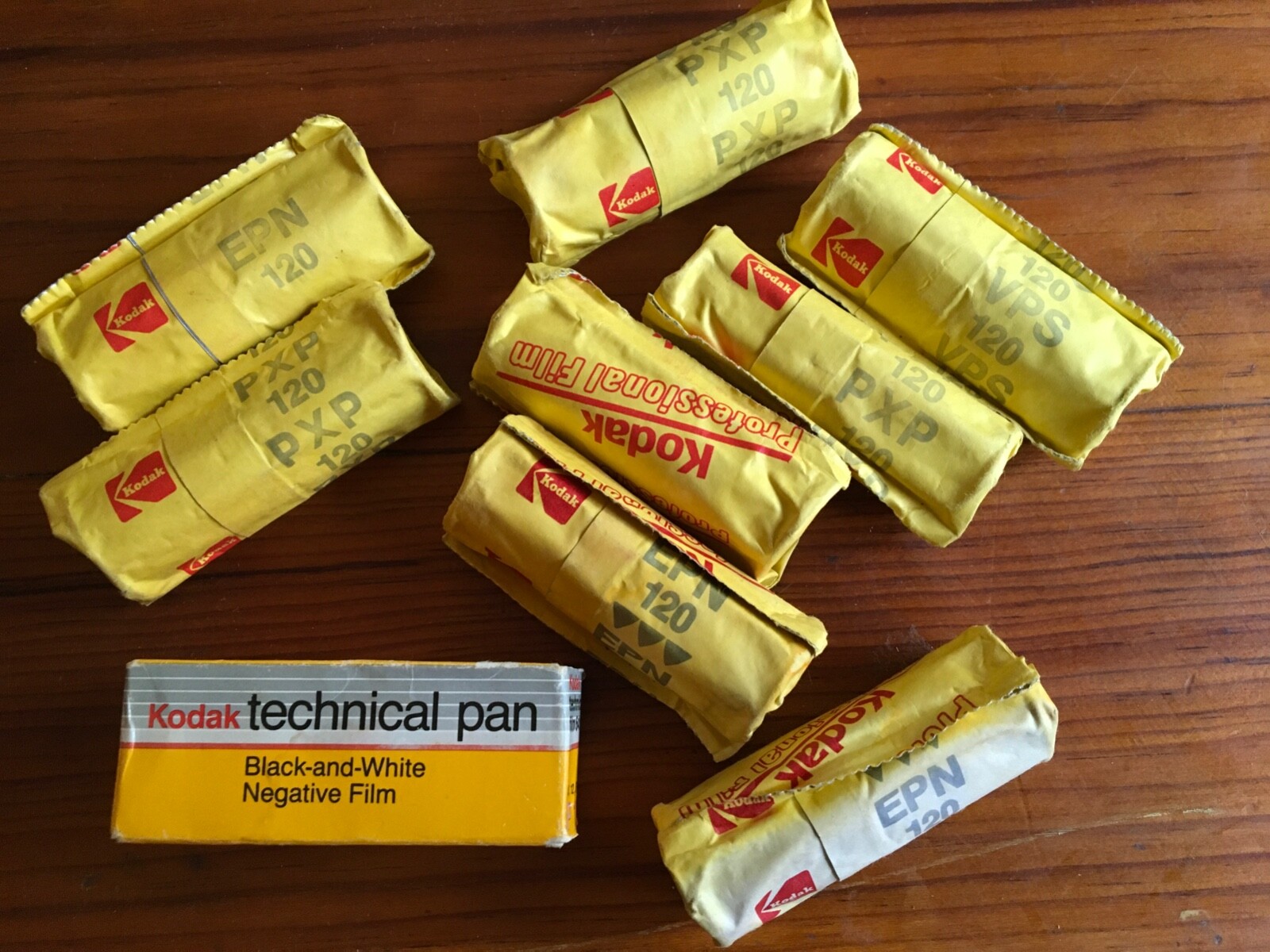 Expired  Kodak 120 film . Nine rolls.