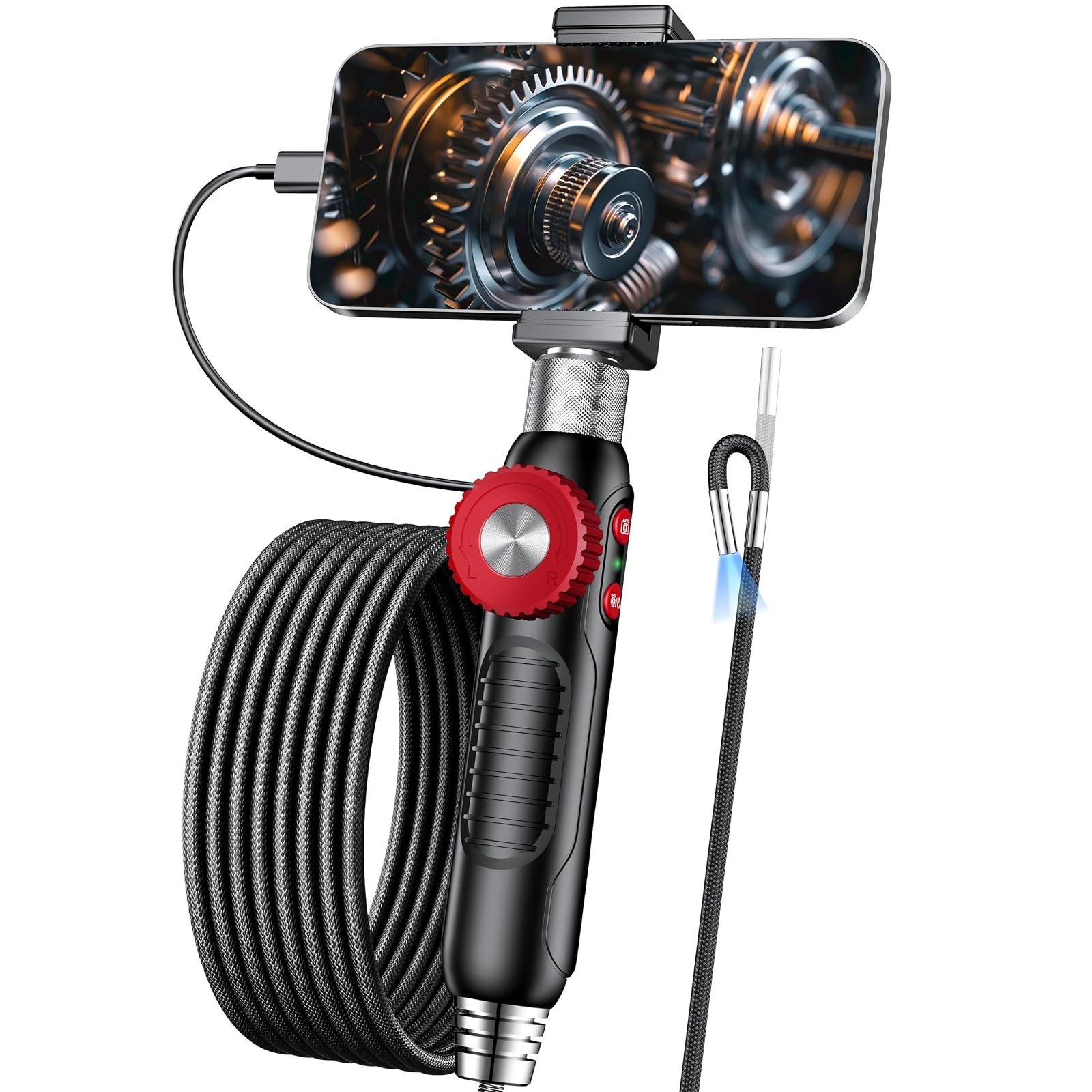 Waterproof Borescope 1920P HD 360 Rotating 6.2mm Lens