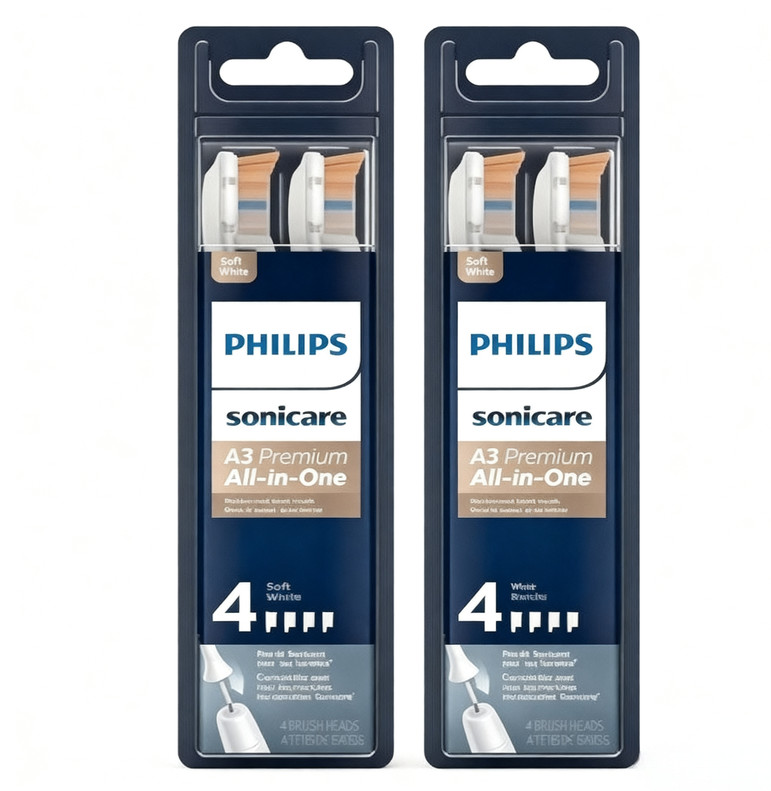 8-Pack Genuine Philip A3 Premium All-in-One Sonic Toothbrush Replacement White 8-Pack Genuine Philip A3 Premium All-in-One Sonic Toothbrush Replacement White