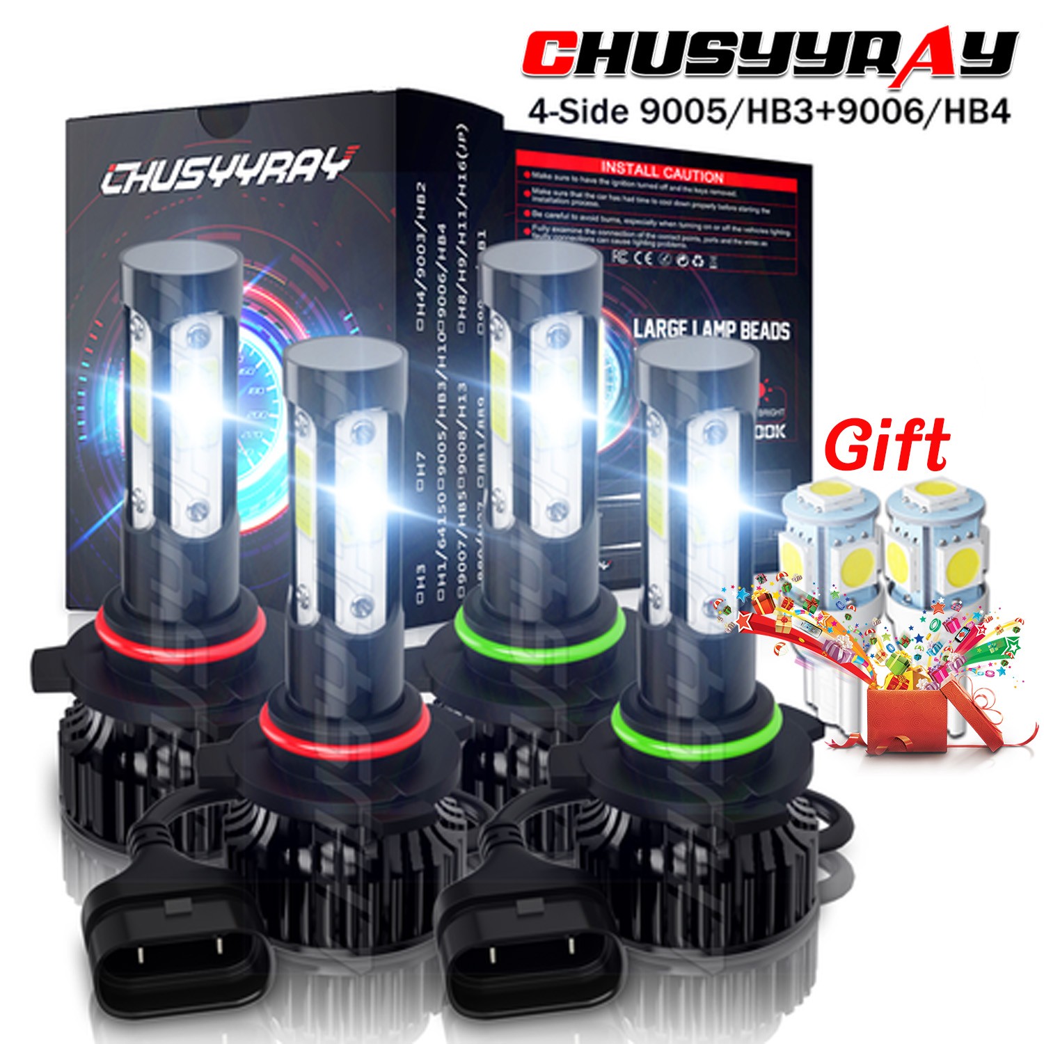 6000K LED Headlights Lights Bulbs For 1994-1998 Chevy C/K 1500 Tahoe Silverado