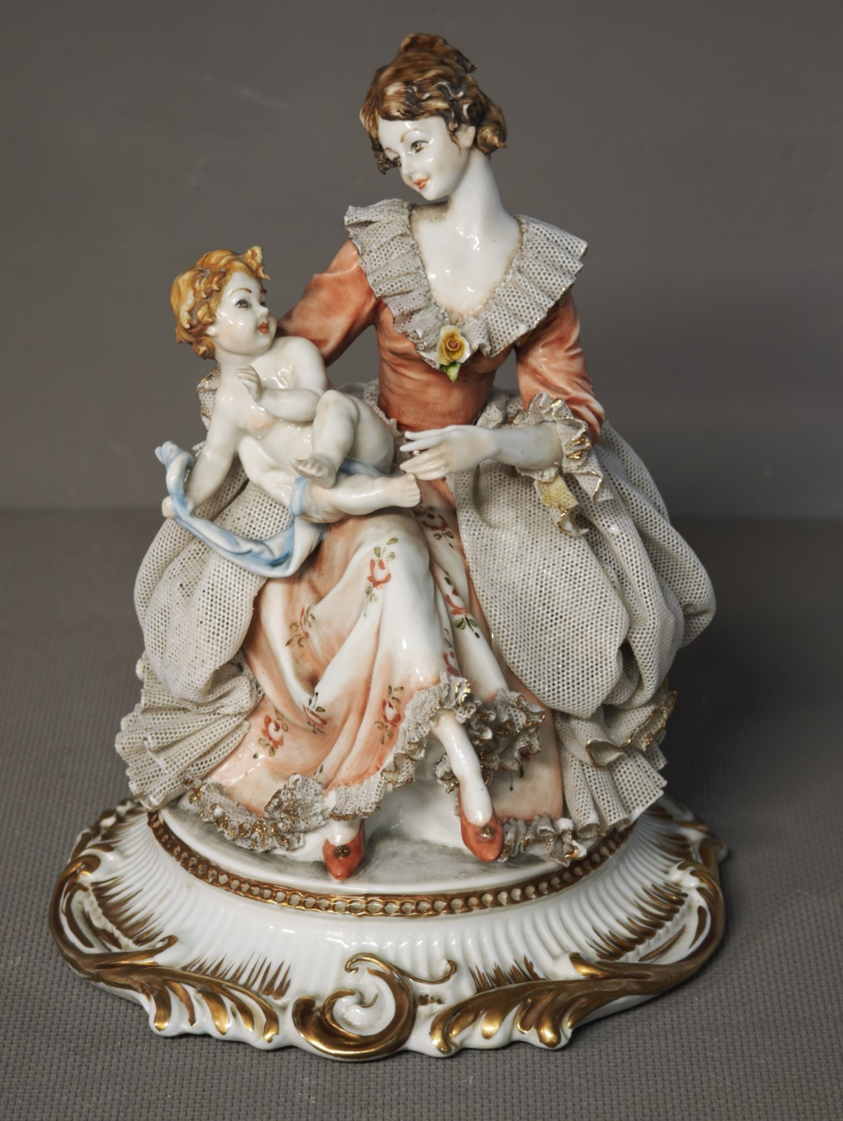 Tiche - Galletti - Porcelain Sculpture - Maternity Statue Vintage Capodimonte