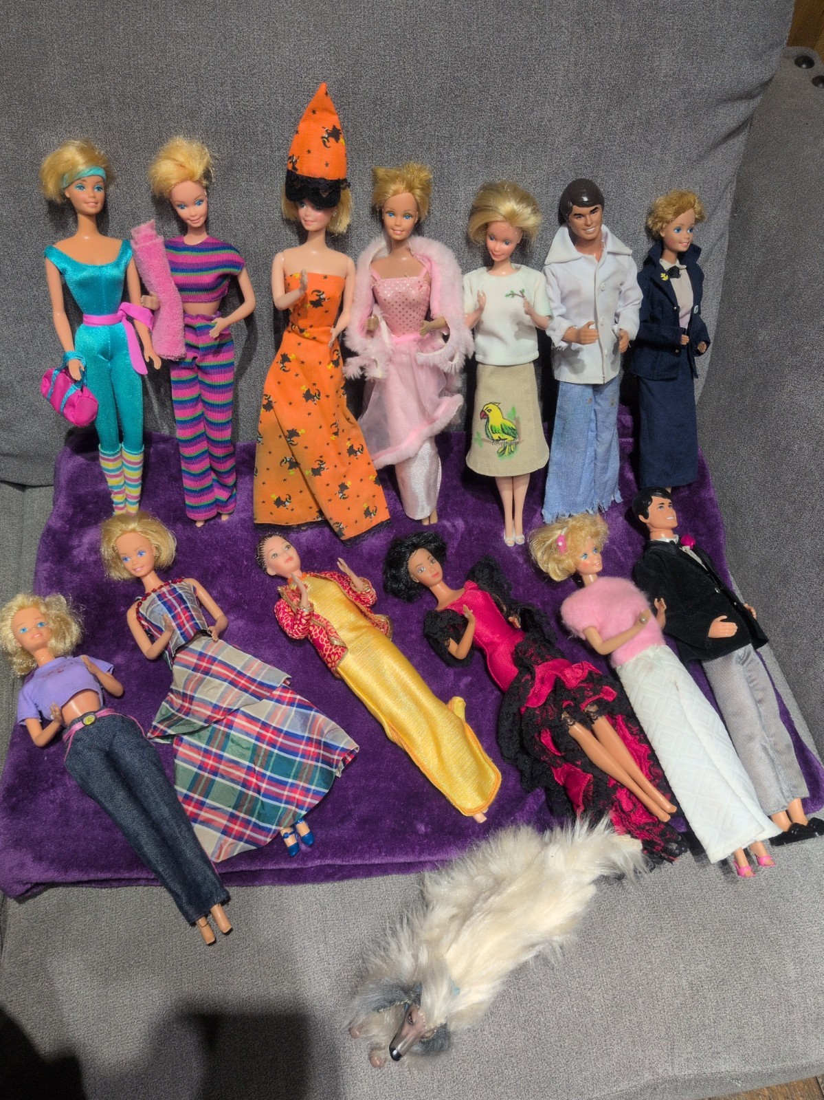 Vintage Mattel Barbie Ken Doll Lot 13 Dolls 1970's/80's Clothes Afghan Dog