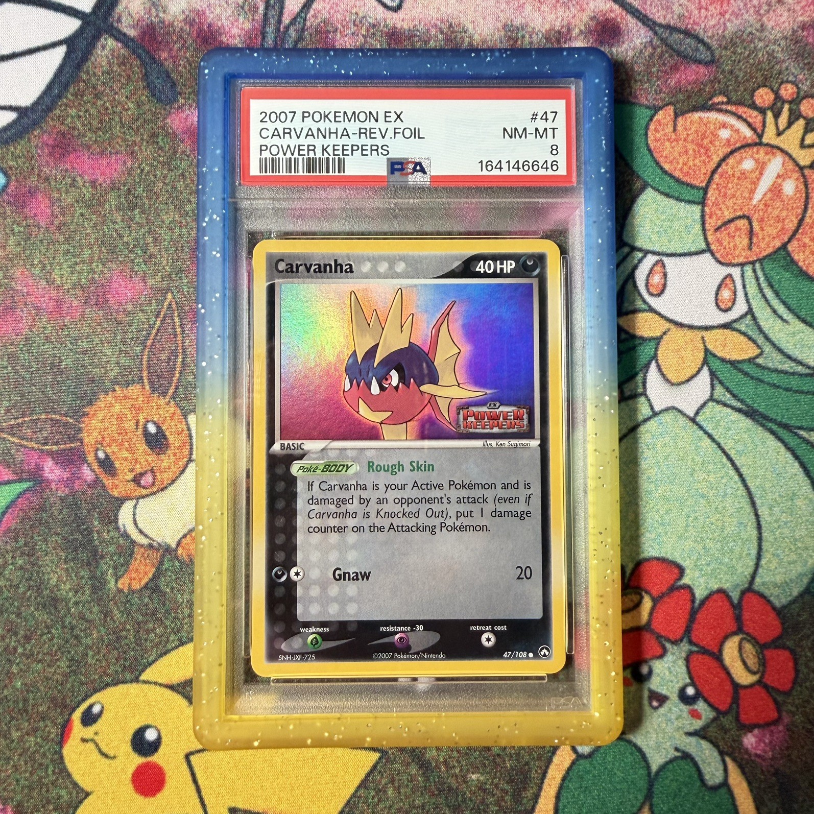 2007 Pokemon EX Power Keepers Carvanha 47/108 Reverse Foil Holo PSA 8 NM-MT 2007 Pokemon EX Power Keepers Carvanha 47/108 Reverse Foil Holo PSA 8 NM-MT