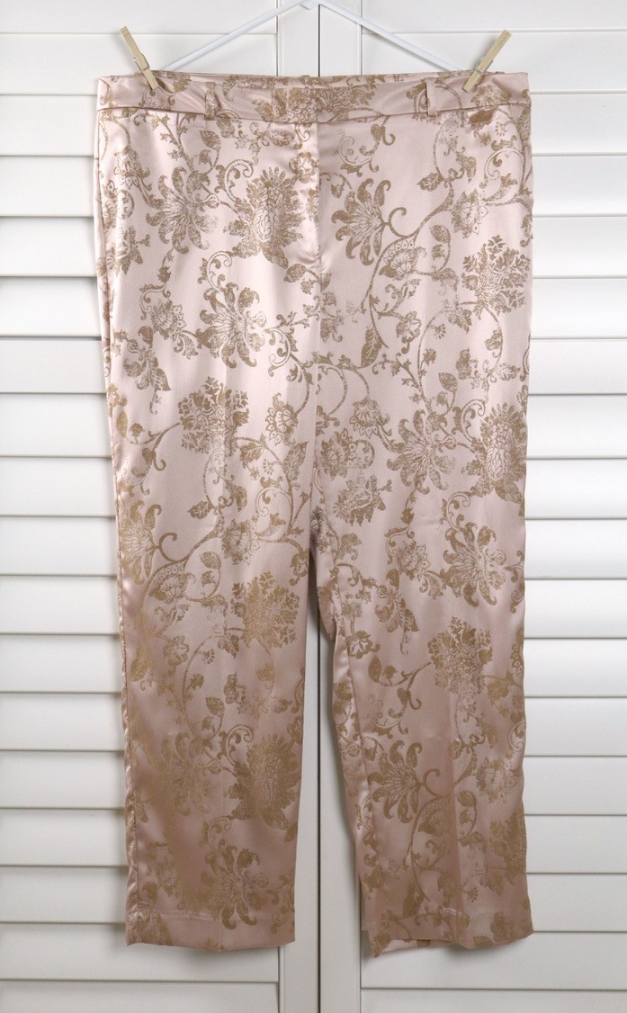CHICO\'S $118 Jacquard Sheen Dressy Trousers Pants Size 4T 4 T US 20 Tall