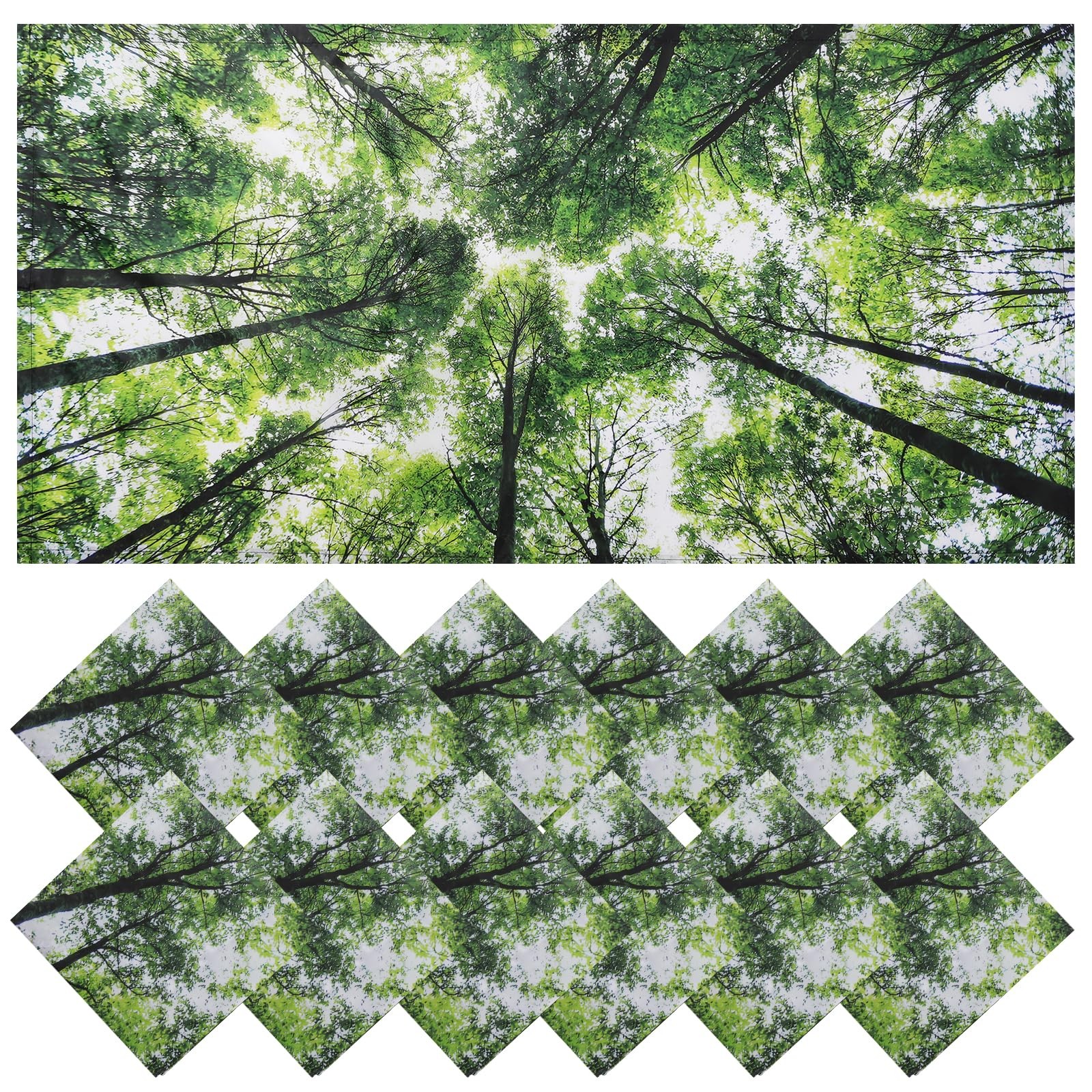 Torixqi 12 Pcs Fluorescent Light Covers 4x2 Feet Forest