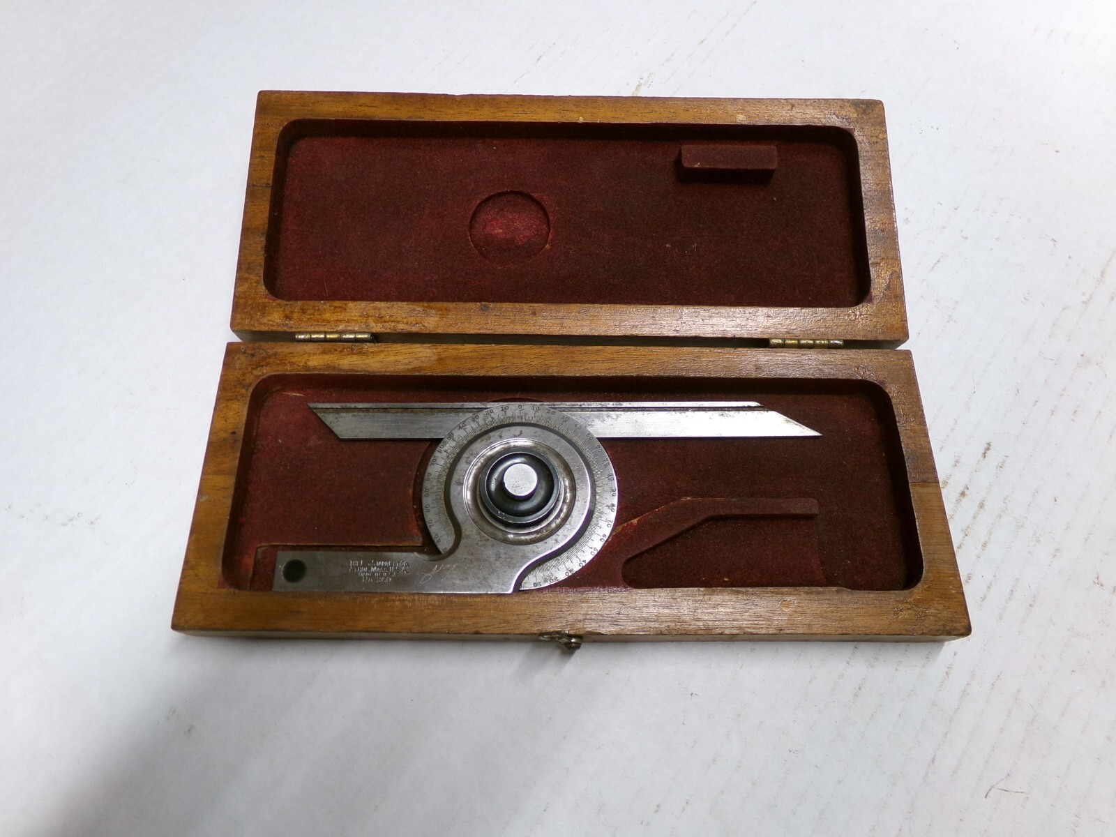 Starrett No 360 Protractor In Wooden Case Incomplete Starrett No 360 Protractor In Wooden Case Incomplete