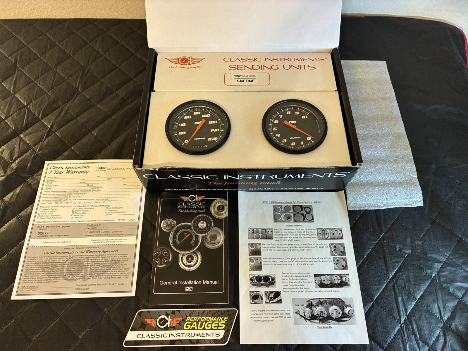 Classic Instruments 69-70 Mustang Speedometer And Rpm Gauge Set In Black Classic Instruments 69-70 Mustang Speedometer And Rpm Gauge Set In Black