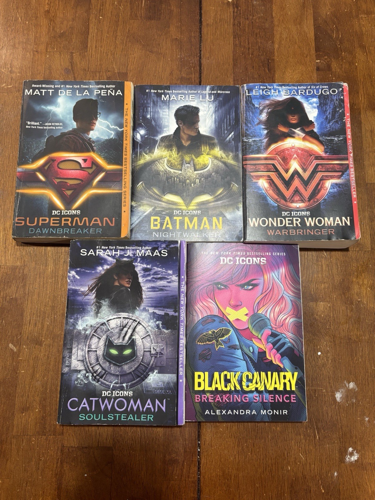 DC Icons YA Novel Lot 5 Books Batman Superman Wonder Woman Catwoman Black Canary DC Icons YA Novel Lot 5 Books Batman Superman Wonder Woman Catwoman Black Canary