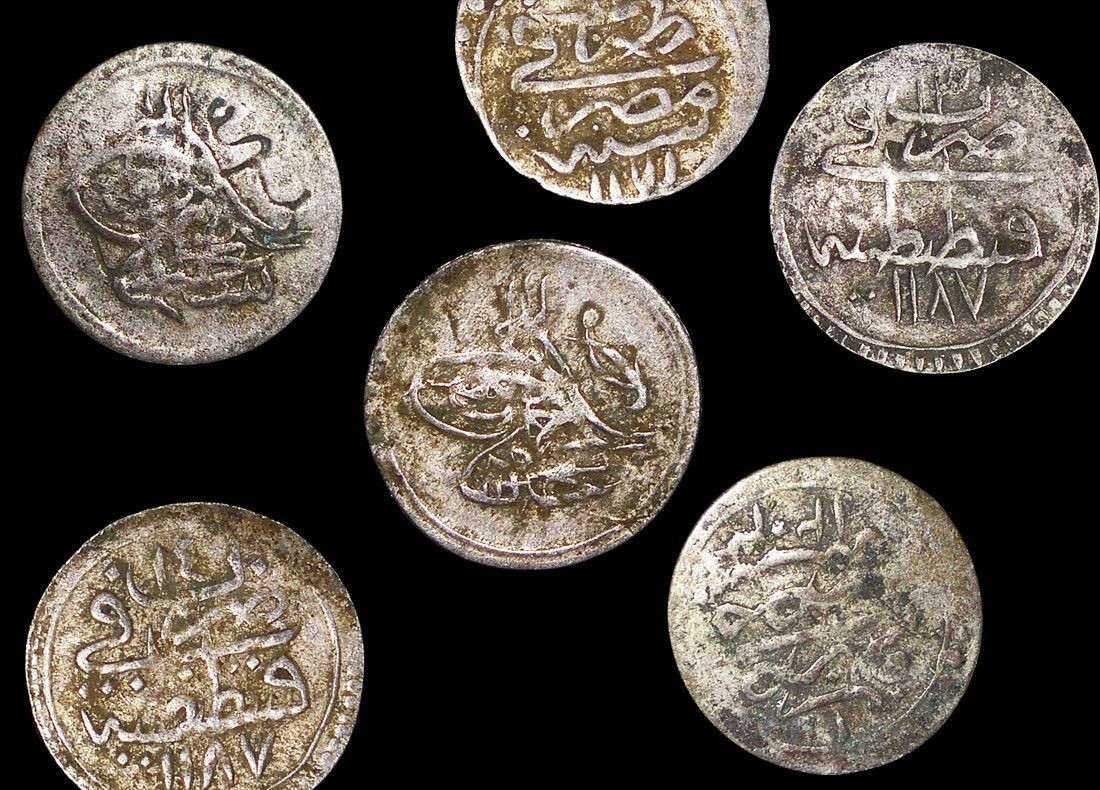 Set of 6 Ottoman Para Coins Grade C Abdul Hamid I Era 🇹🇷