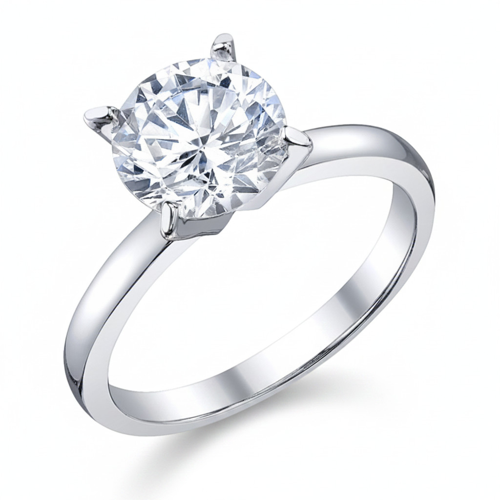 Women\'s 2Ct. Solitaire Round Brilliant Cubic Zirconia Sterling Silver 925
