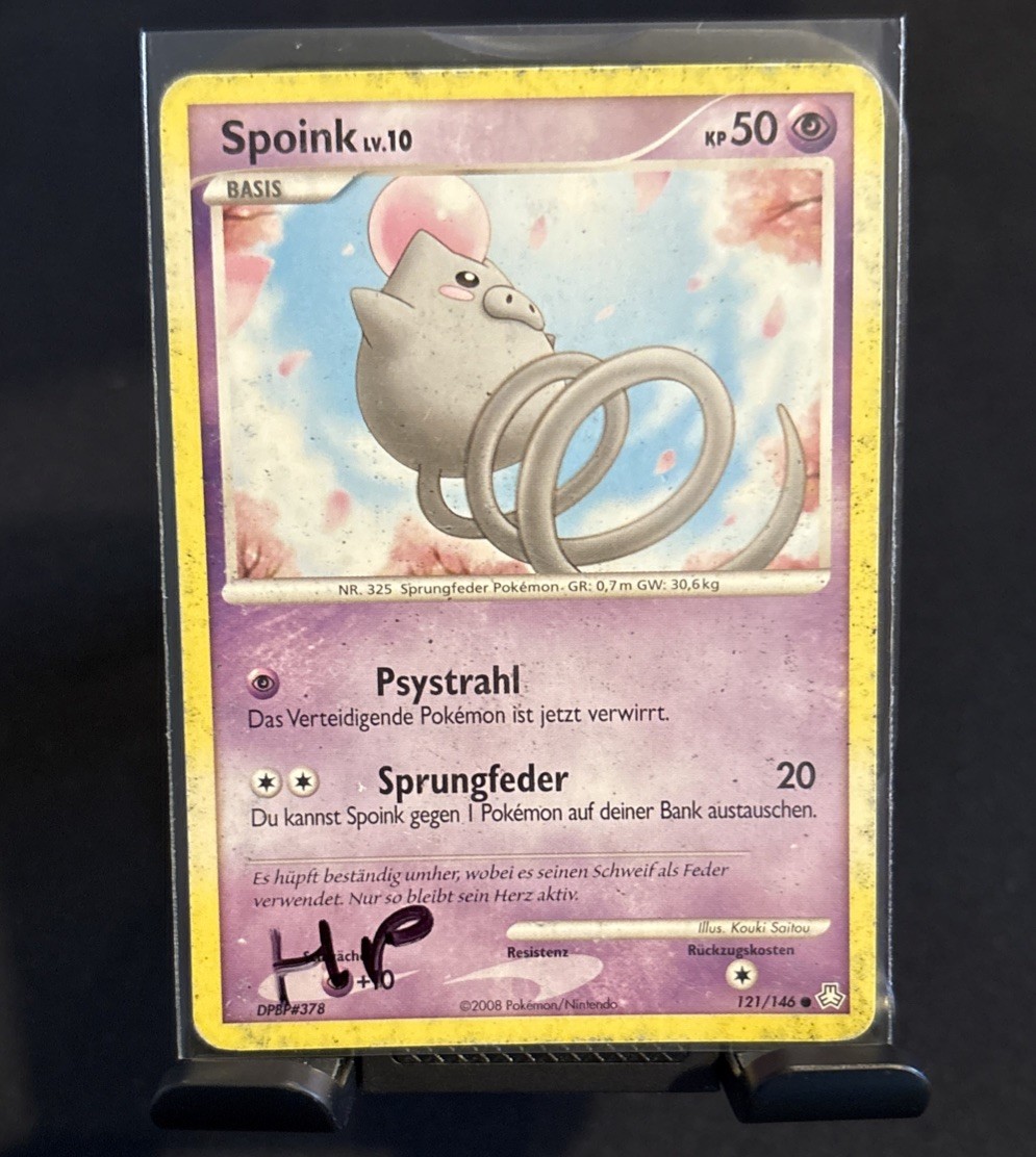 [German] Spoink Legends Awakened Pokémon TCG 121/146 Diamond & Pearl HP Low Pop