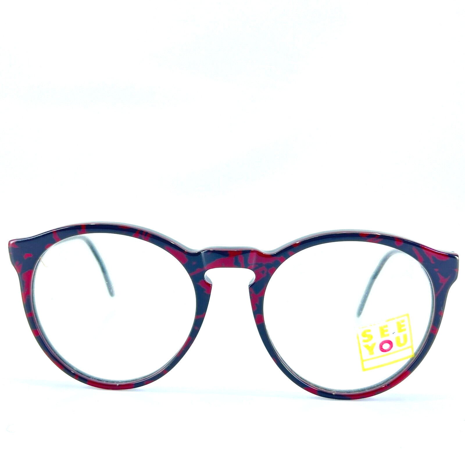 See You Eyeglasses Mod. 175-910 Red Black Round Full Rim Frames 53[]20 140 mm