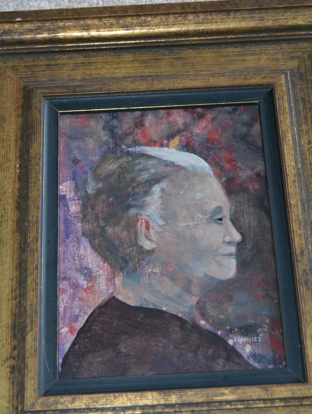 Ann Arbor Michigan lady Milton Kemnitz Original Oil Painting 13 5/8\