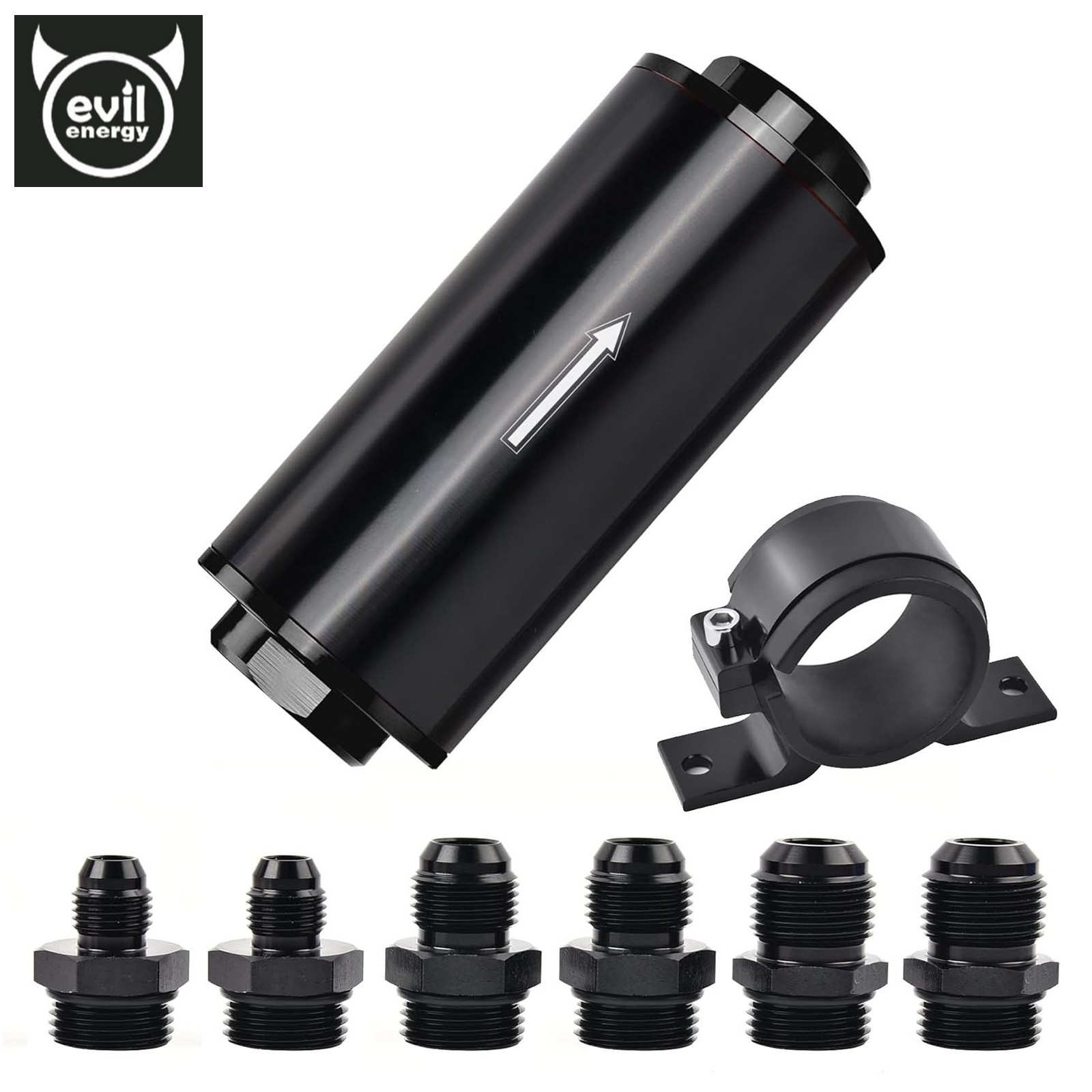 EVIL ENERGY 10 Micron Inline Fuel Filter w/ 6AN 8AN 10AN Adapter Fittings Brand EVIL ENERGY 10 Micron Inline Fuel Filter w/ 6AN 8AN 10AN Adapter Fittings Brand