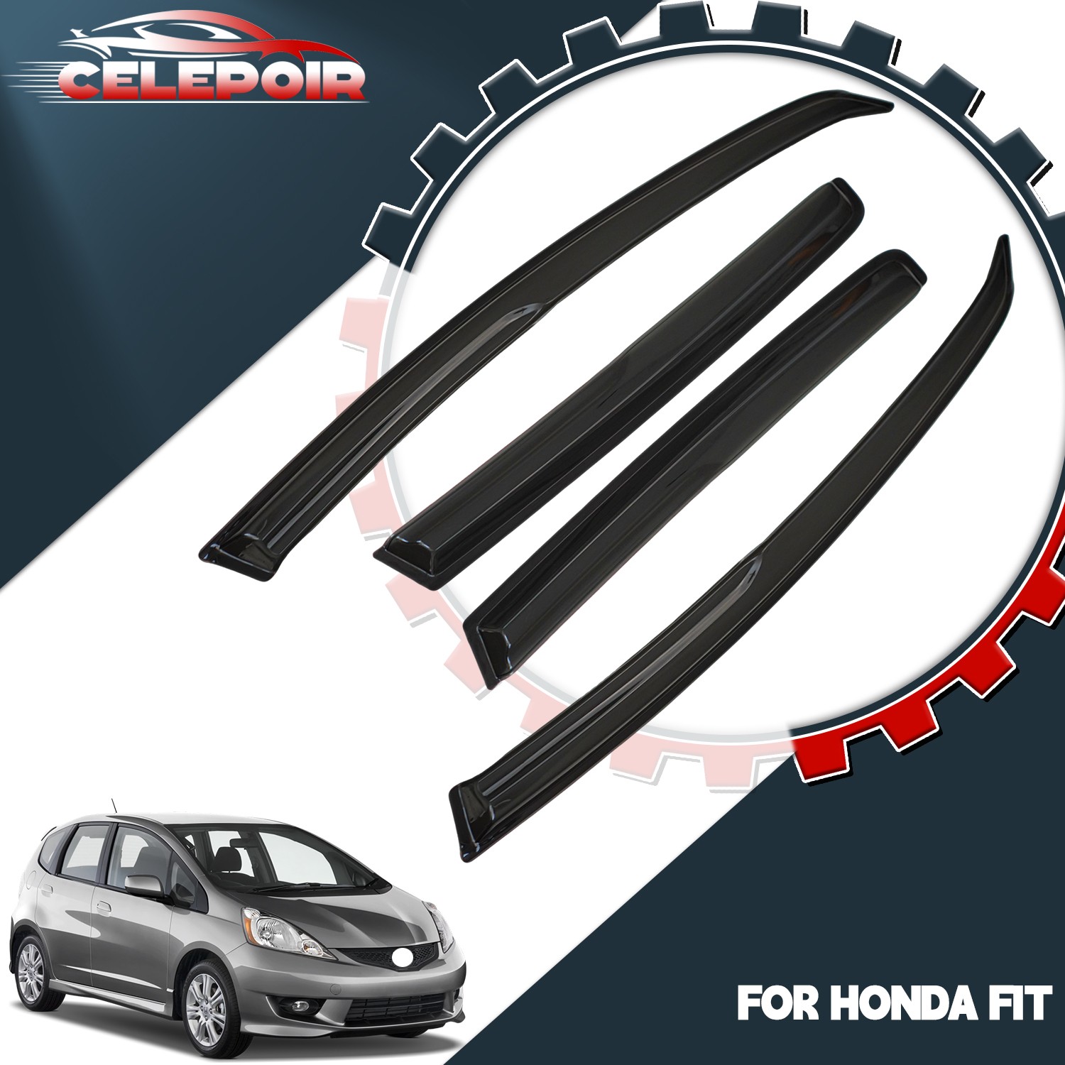 4X For Honda Fit 2015-2020 Out-channel Window Visors Rain Guards Deflector 4X For Honda Fit 2015-2020 Out-channel Window Visors Rain Guards Deflector