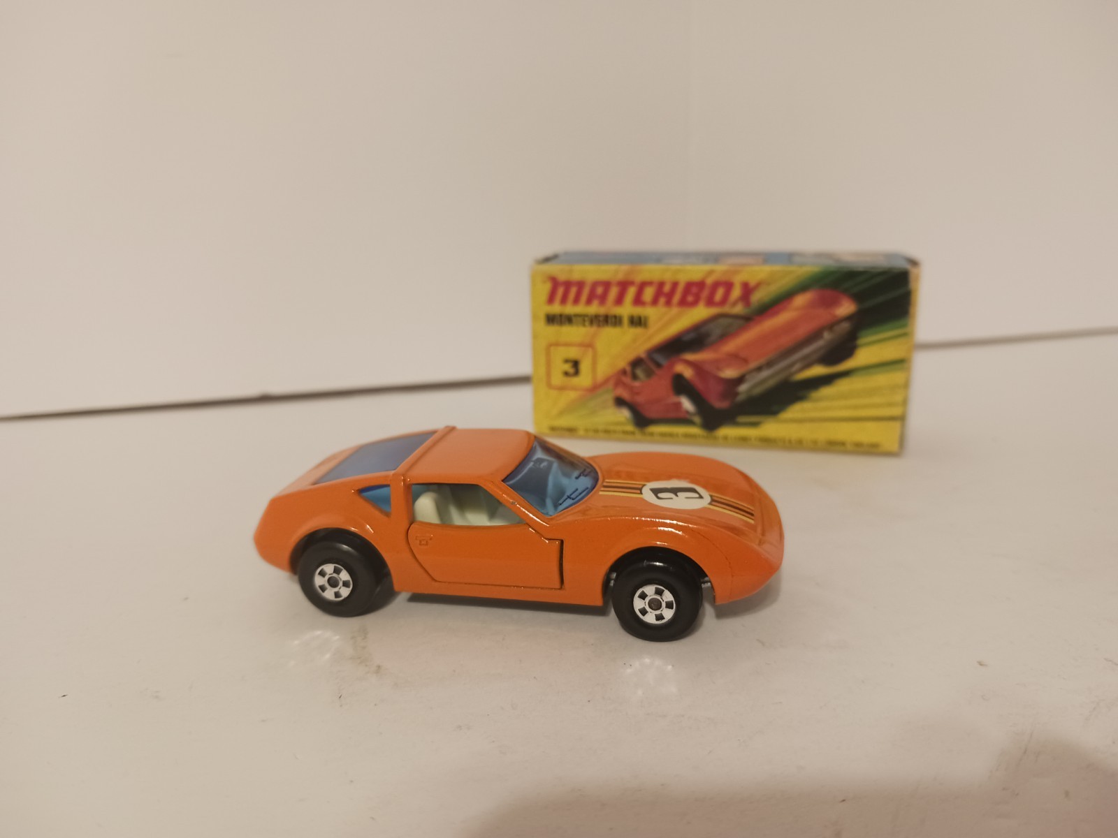 Vintage 1973 Matchbox Superfast Monteverdi Hai #3 With Box Mint Hot Wheel Look 