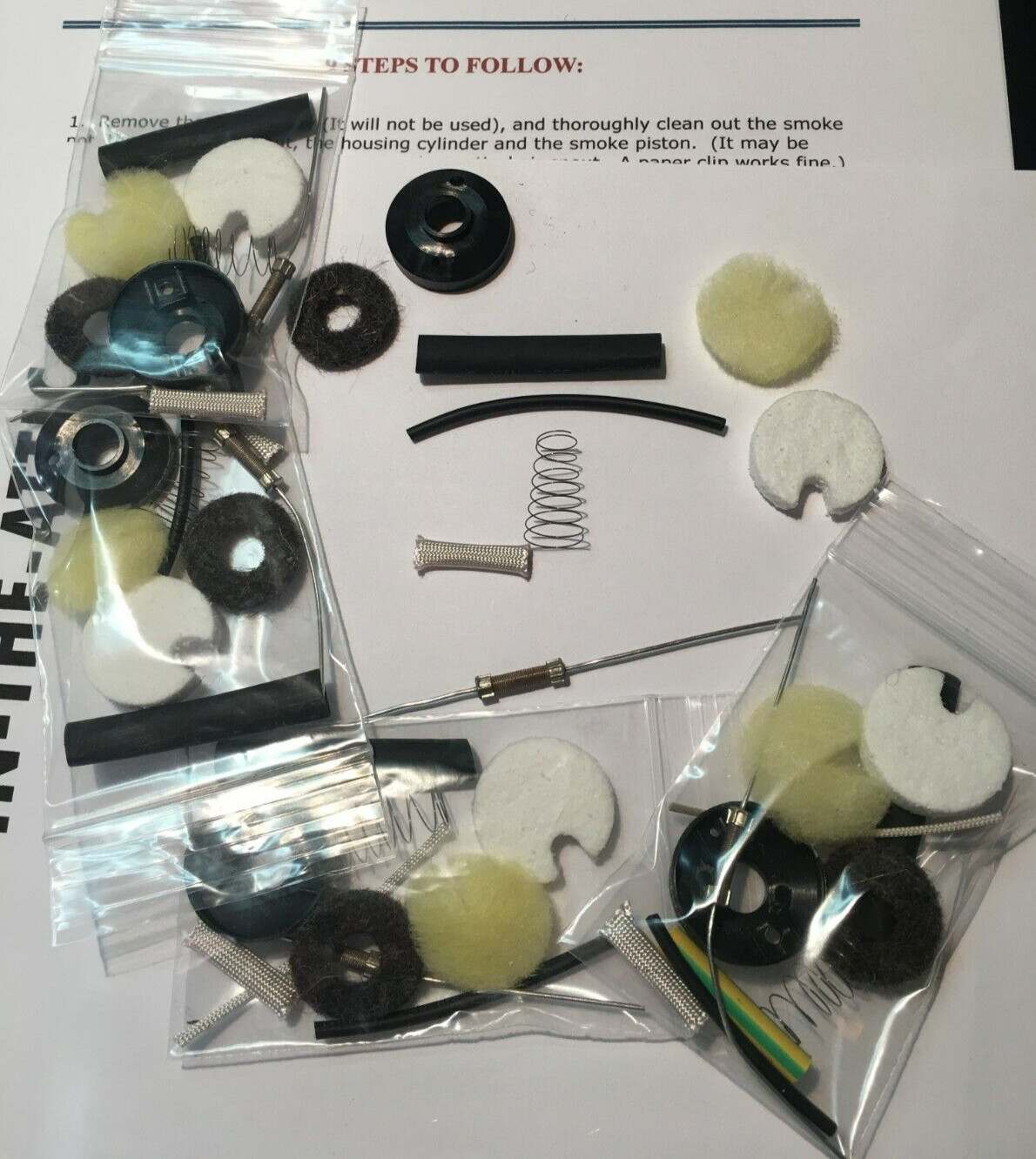 LIONEL SMOKE REPAIR KIT 9 PC PILL TO LIQUID SMOKE W/ 9 STEP INSTR (5 KITS)