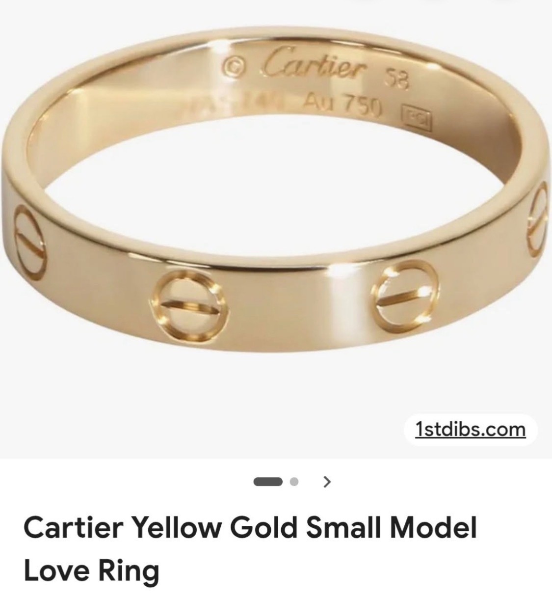 Cartier Love Round Ring 18k Yellow Gold 5.5 mm Band
