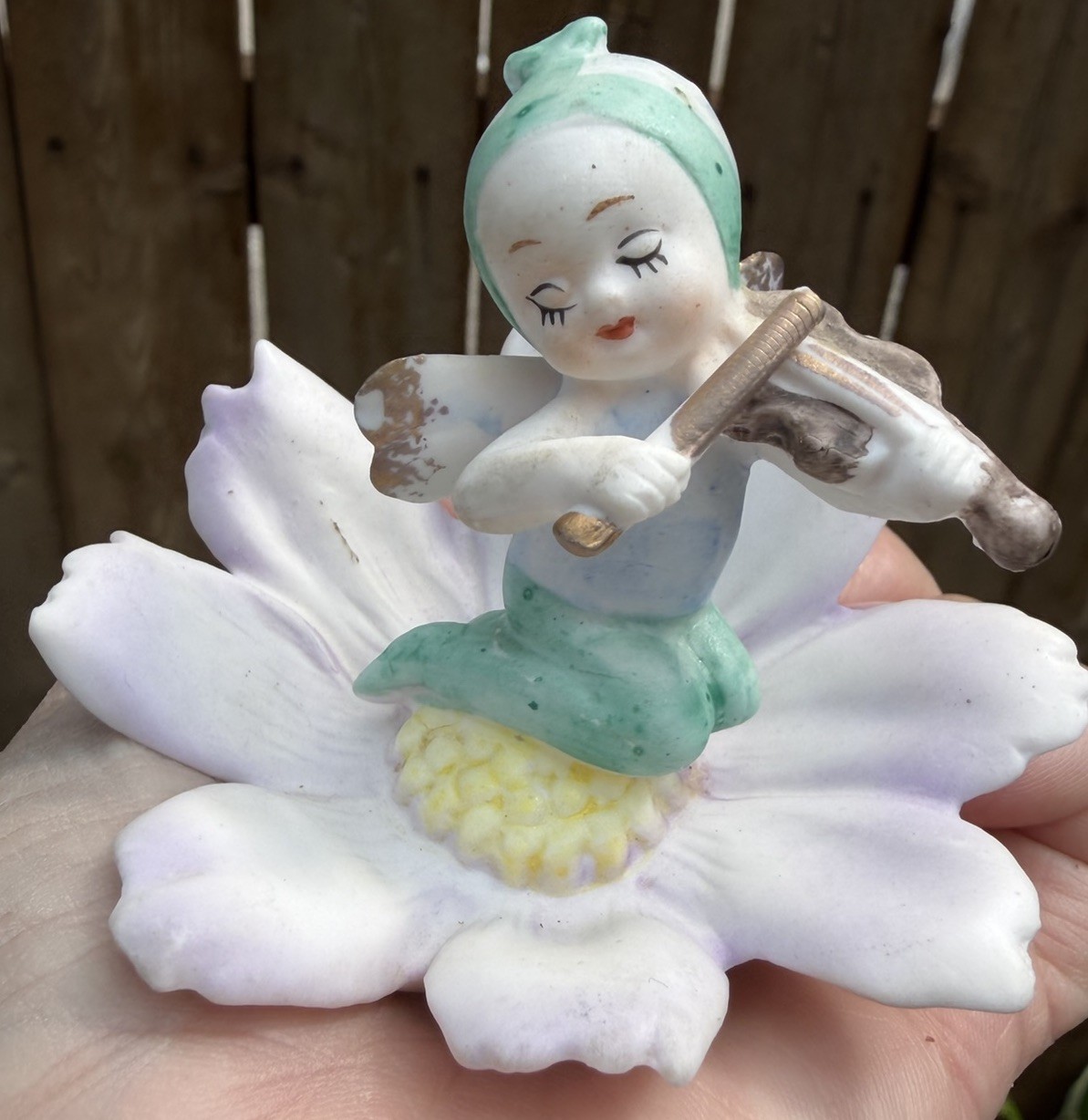 Vintage Napco October Pixie Flower of the Month Cosmos Figurine Ceramic C6948 Vintage Napco October Pixie Flower of the Month Cosmos Figurine Ceramic C6948