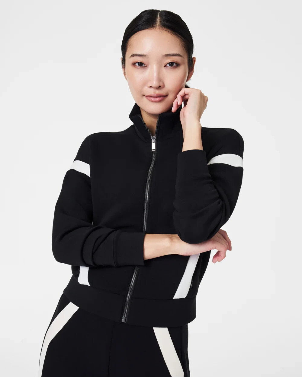 SPANX AirEssentials Striped Track Jacket
