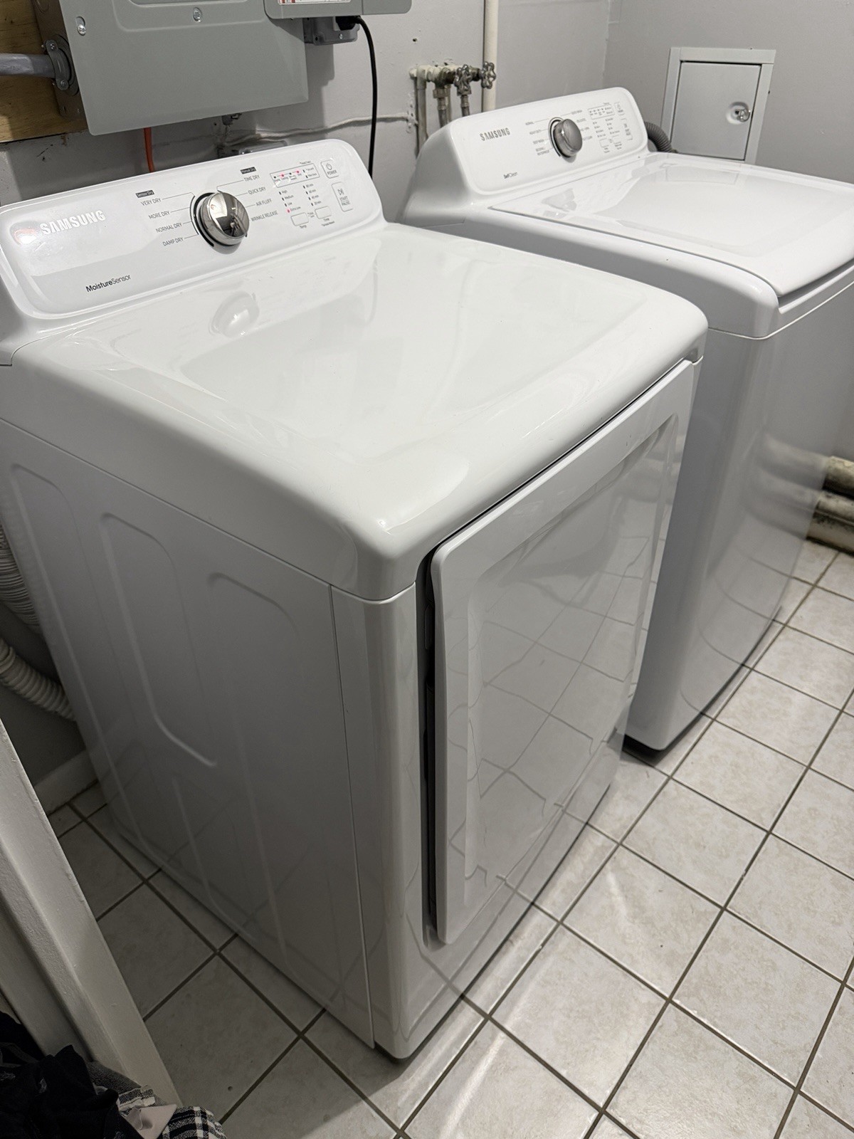 Samsung Top-Load Washer & Dryer Set White Self Clean Moisture Sensor WA45N3050AW Samsung Top-Load Washer & Dryer Set White Self Clean Moisture Sensor WA45N3050AW