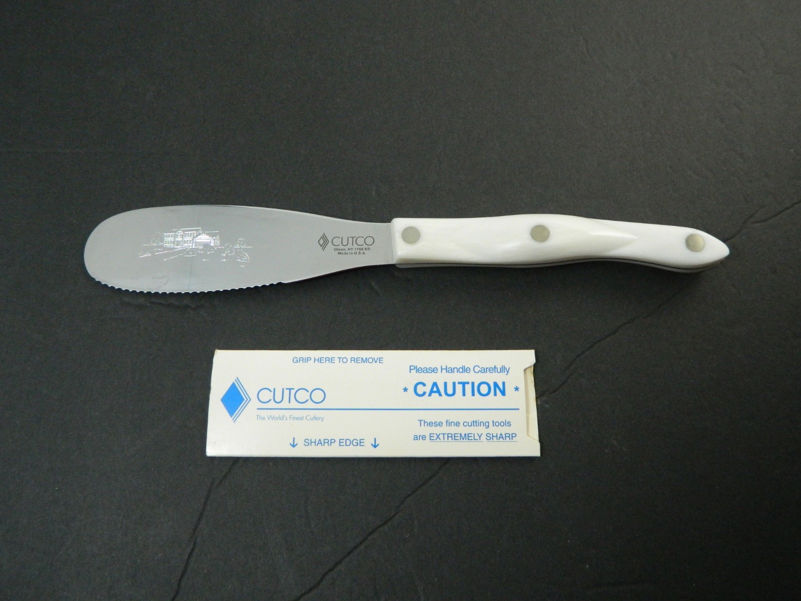 Cutco 1768 Spatula Spreader Blade Pearl White Handle Personalized Engraved