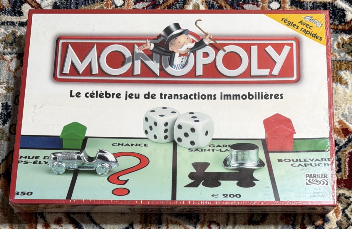 VTG 2001 Hasbro Monopoly Board Game Classic French Version NEW SEALED READ VTG 2001 Hasbro Monopoly Board Game Classic French Version NEW SEALED READ