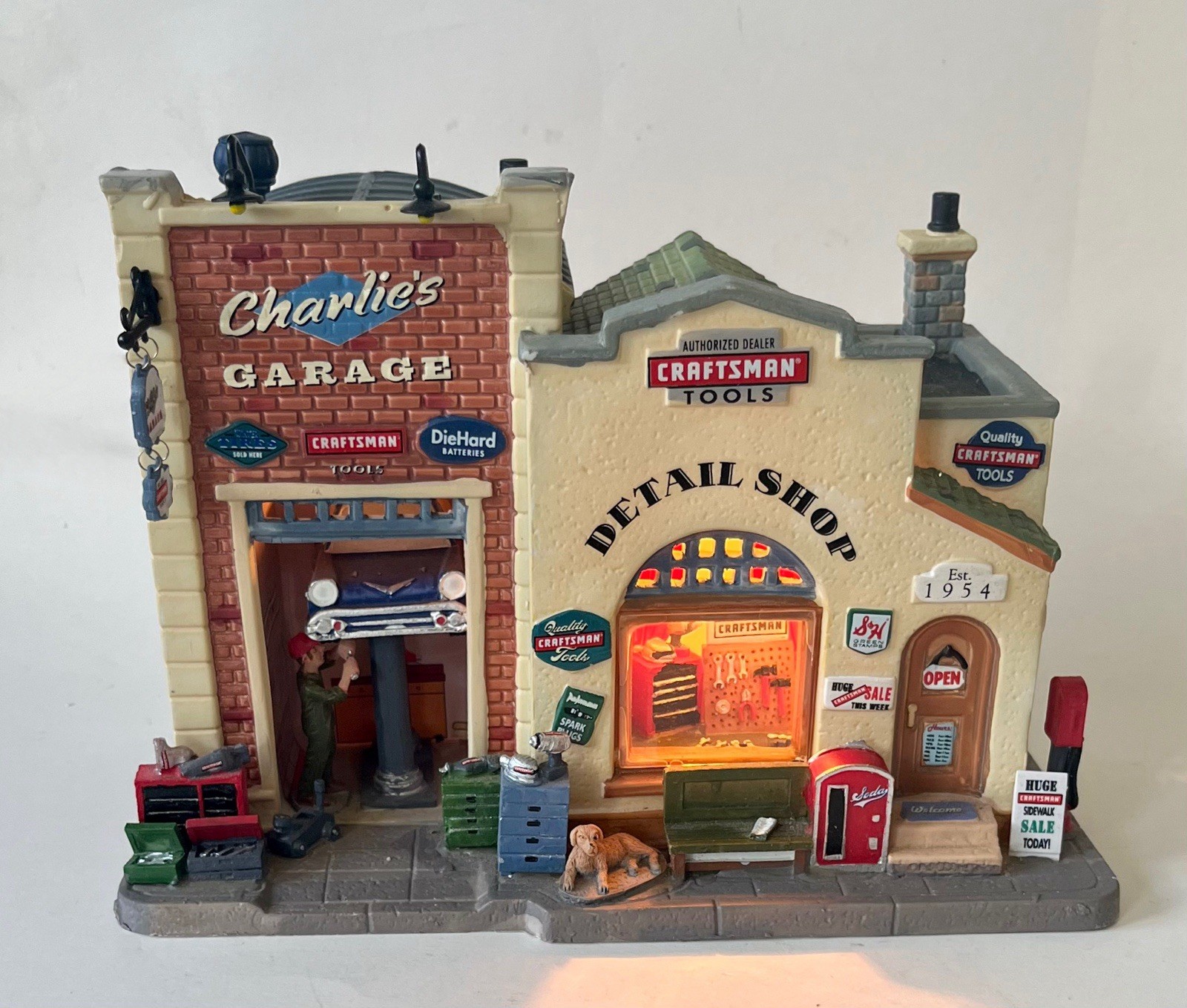 2011 Lemax Sears Craftsman Charlie\'s Garage Christmas Village House w/Box
