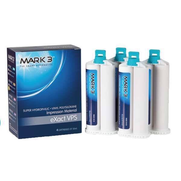 MARK3 eXact VPS Impression Material, Monophase, Regular Set, 50 mL, 4/Pk MARK3 eXact VPS Impression Material, Monophase, Regular Set, 50 mL, 4/Pk