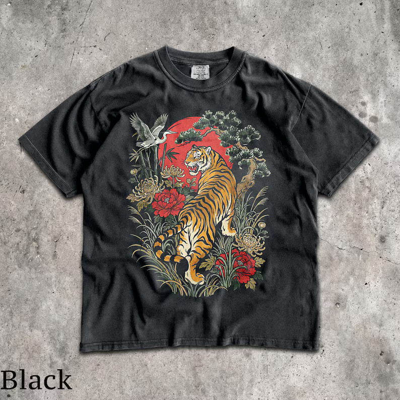 Retro Tiger Men Womens Unisex Comfort Tee