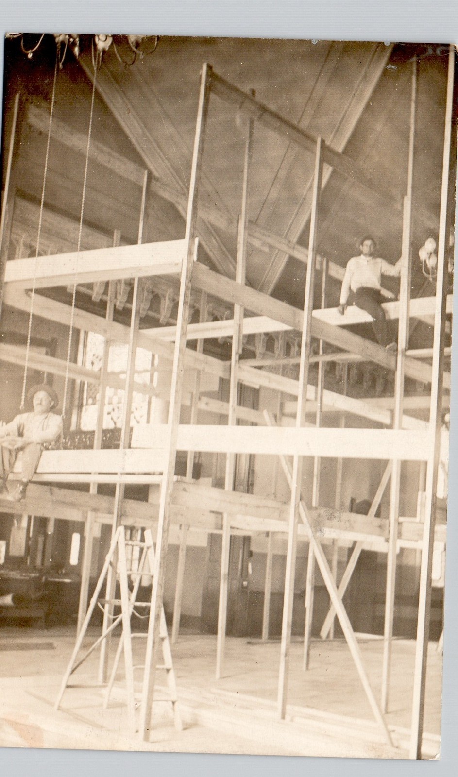 WOOD FRAME CONSTRUCTION akron oh c1910 postcard ohio real photo rppc interior WOOD FRAME CONSTRUCTION akron oh c1910 postcard ohio real photo rppc interior