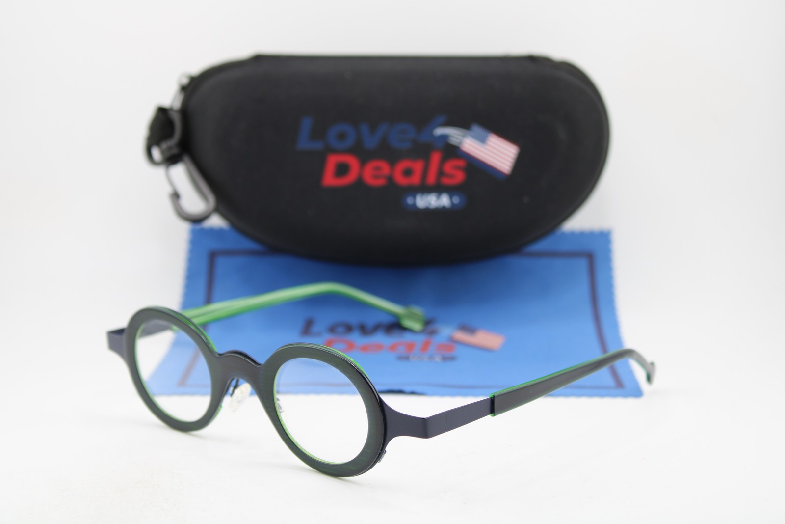 NEW THEO BELGIUM WIM 15 GREEN BLACK GUNMETAL AUTHENTIC EYEGLASSES 37-28