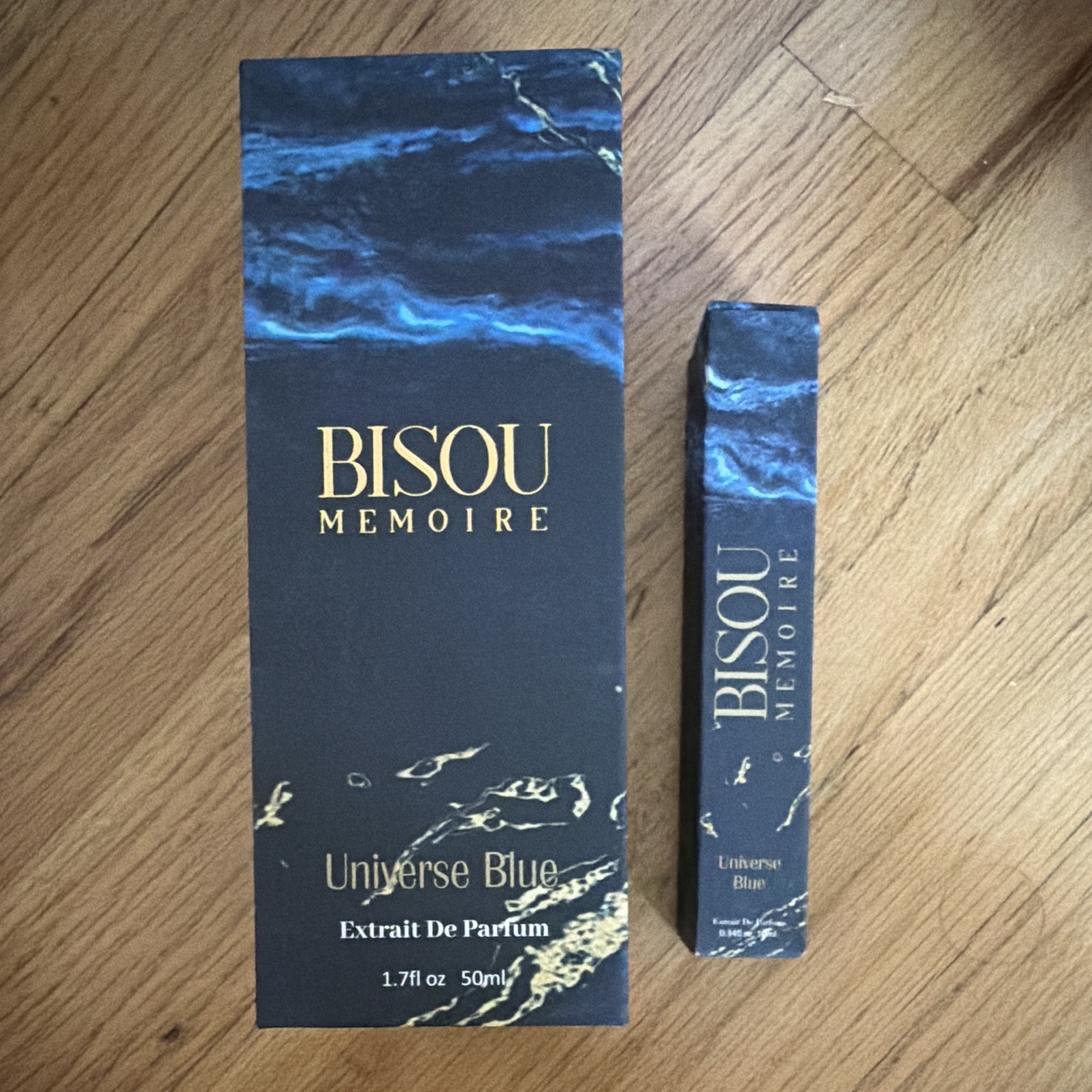 Bisou Memoire’s Universe Blue Extrait De Parfum in 1.7 fl oz & 0.34 fl oz Bisou Memoire’s Universe Blue Extrait De Parfum in 1.7 fl oz & 0.34 fl oz